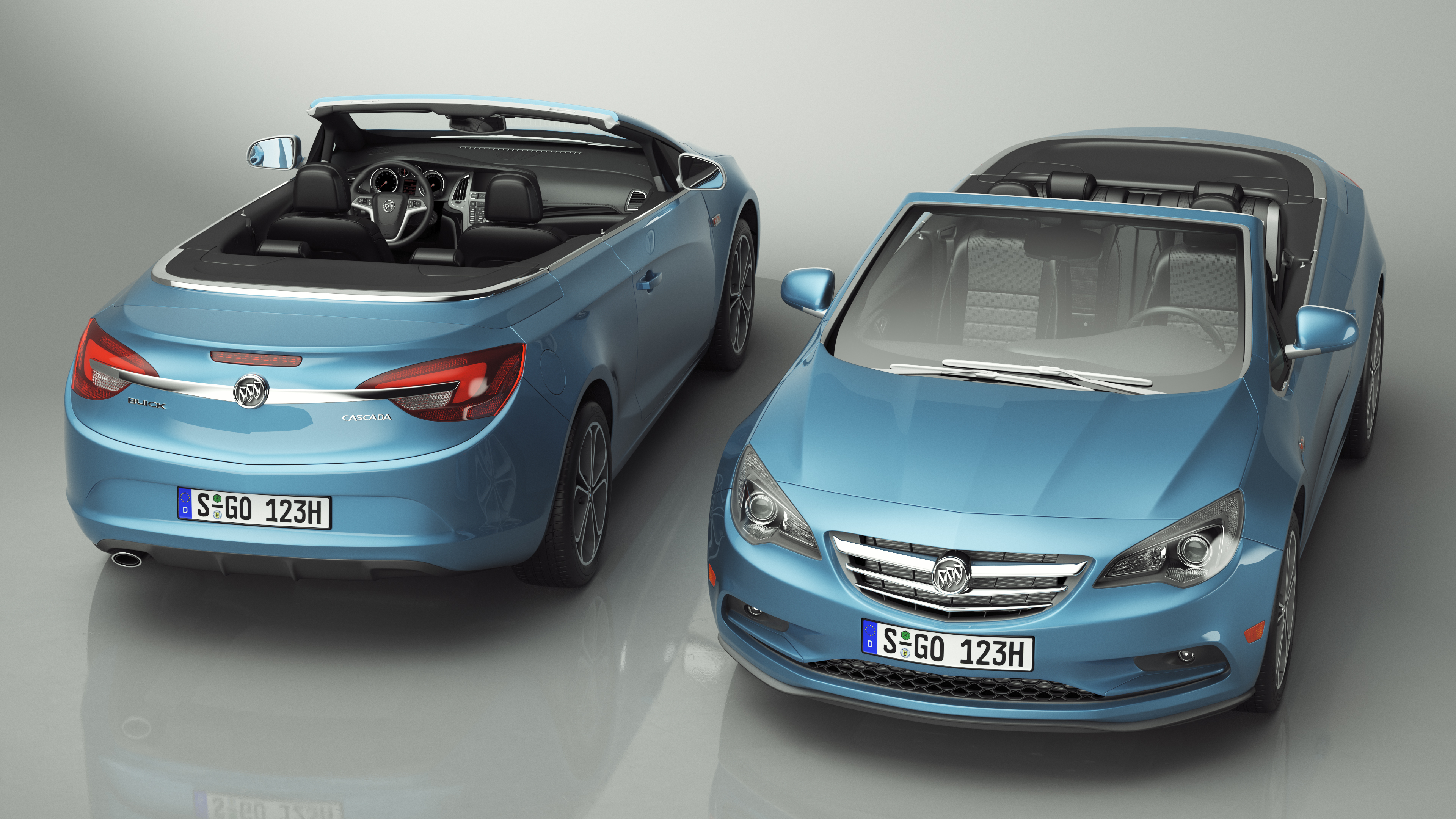 3D Buick Cascada Cabriolet Convertible Blue Color Rigged model