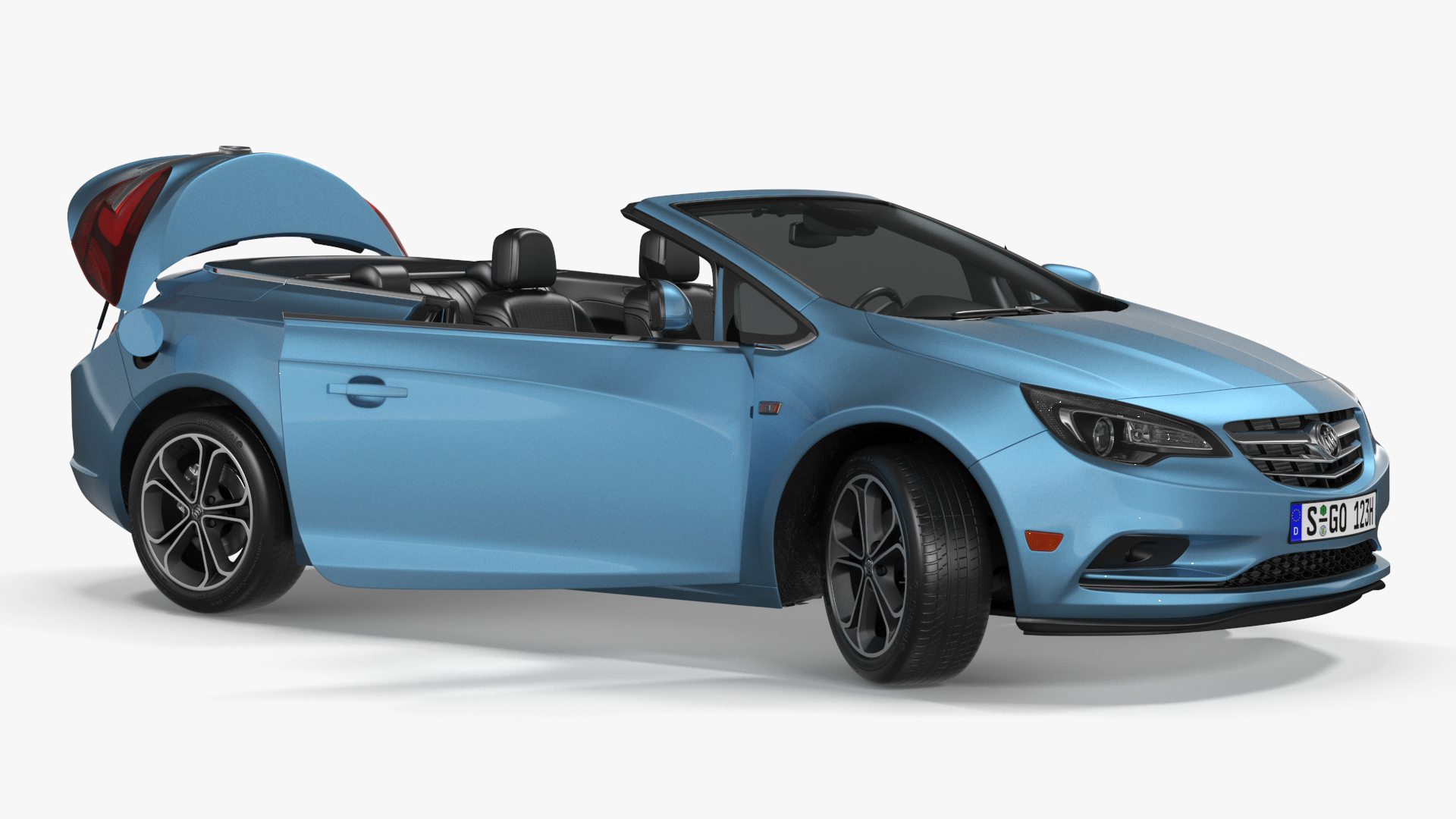 3D Buick Cascada Cabriolet Convertible Blue Color Rigged model