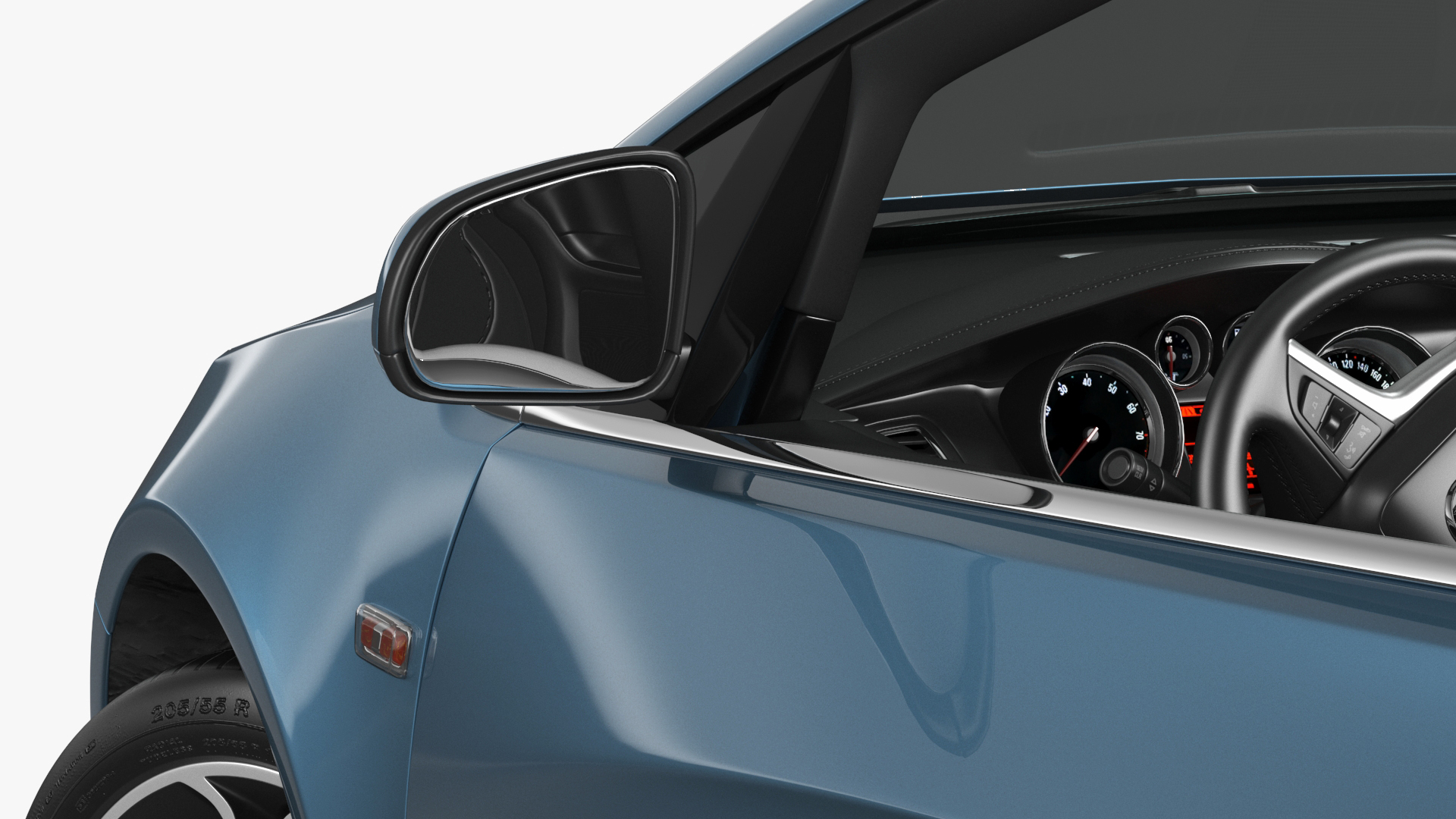 3D Buick Cascada Cabriolet Convertible Blue Color Rigged model