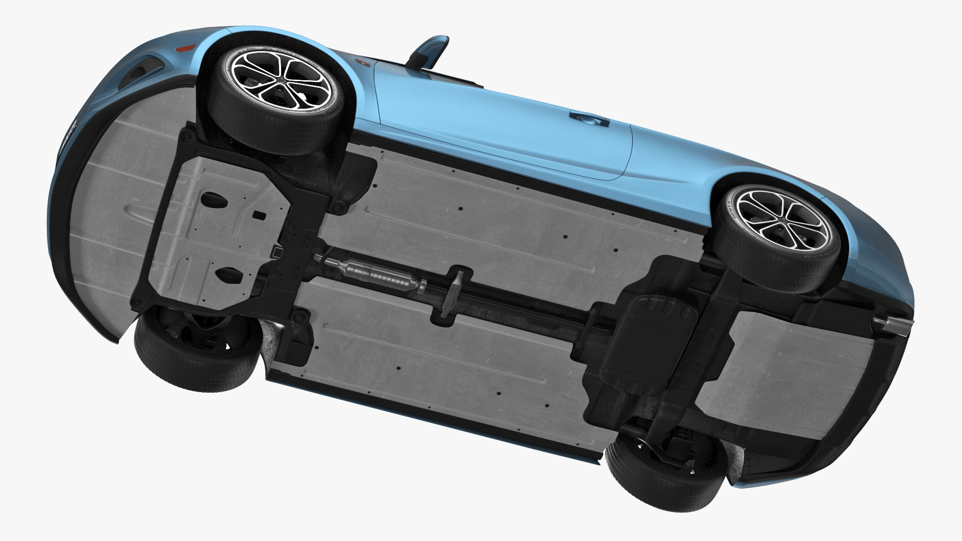 3D Buick Cascada Cabriolet Convertible Blue Color Rigged model