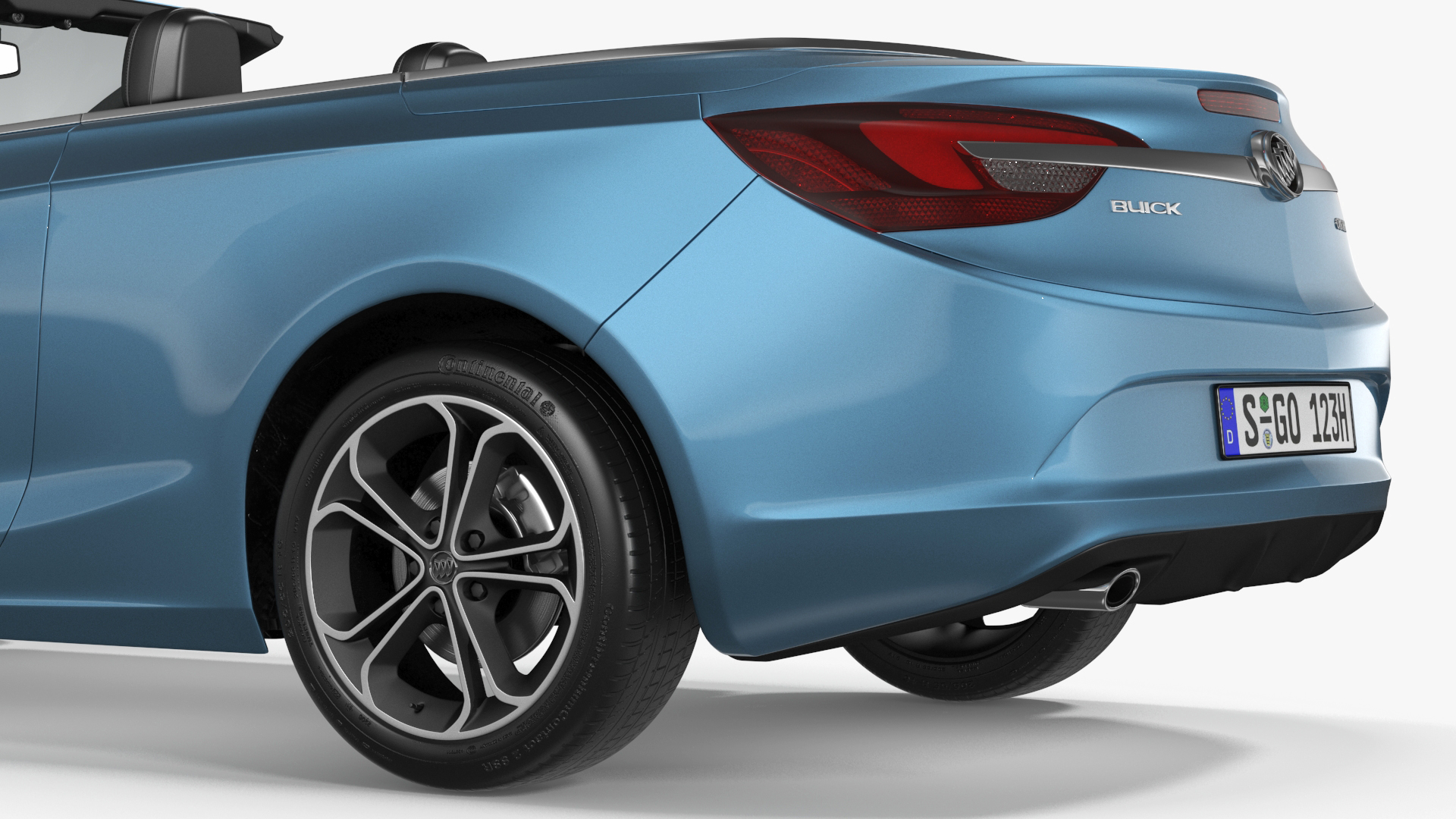 3D Buick Cascada Cabriolet Convertible Blue Color Rigged model