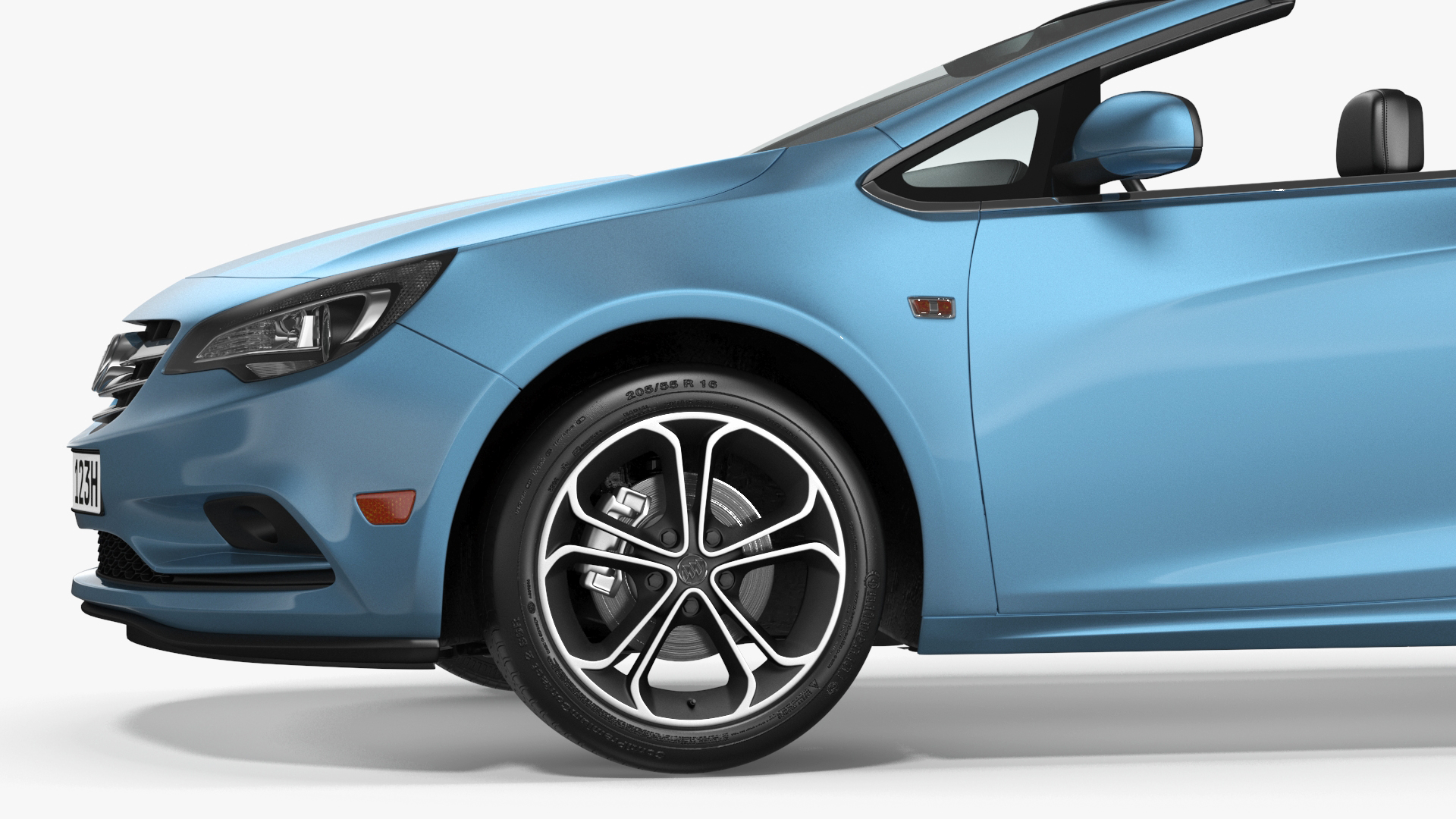 3D Buick Cascada Cabriolet Convertible Blue Color Rigged model