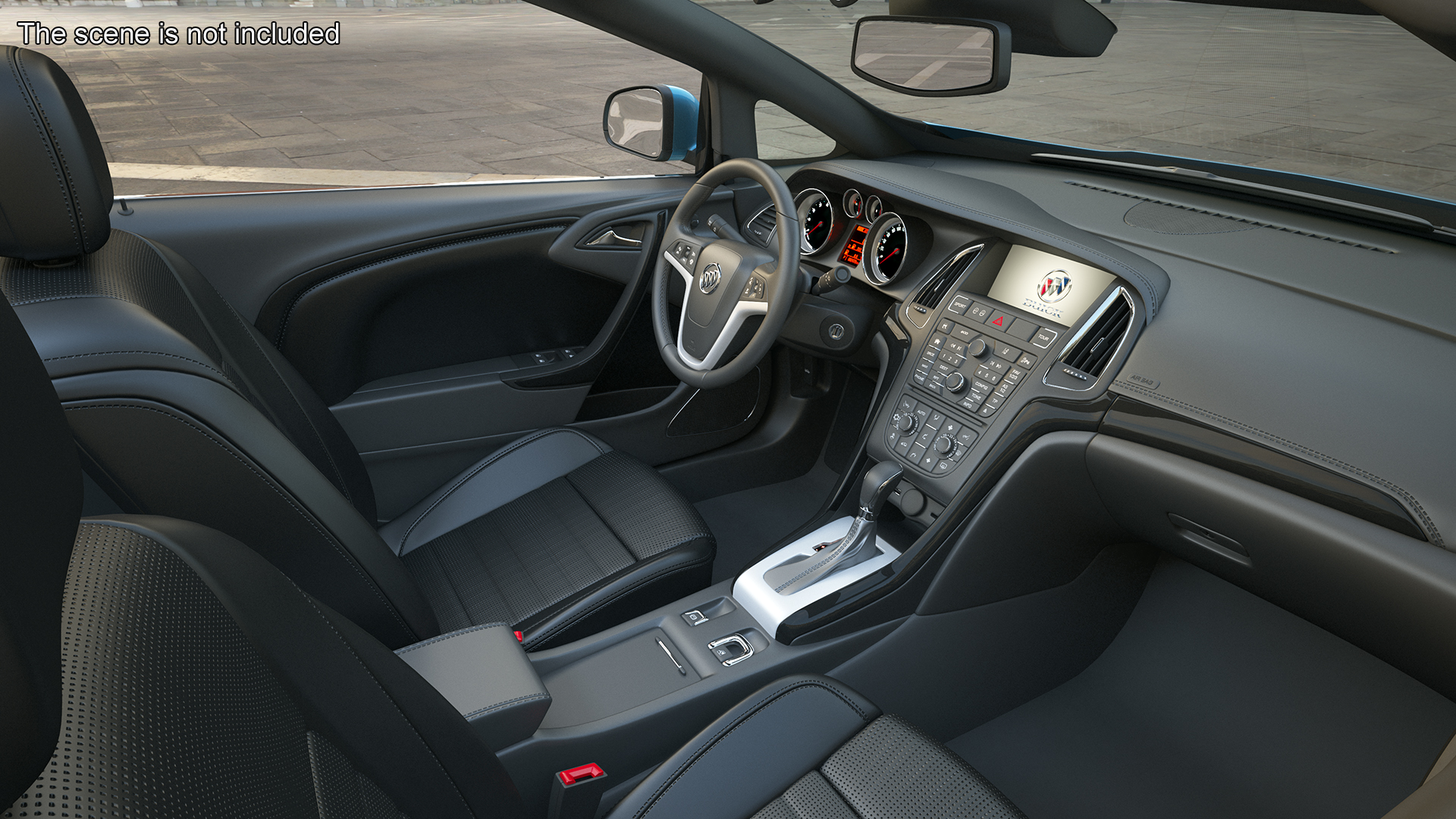 3D Buick Cascada Cabriolet Convertible Blue Color Rigged model