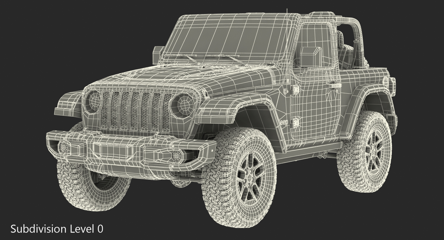 3D 4x4 Jeep Wrangler Dirty model