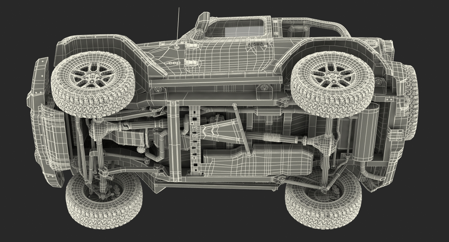 3D 4x4 Jeep Wrangler Dirty model