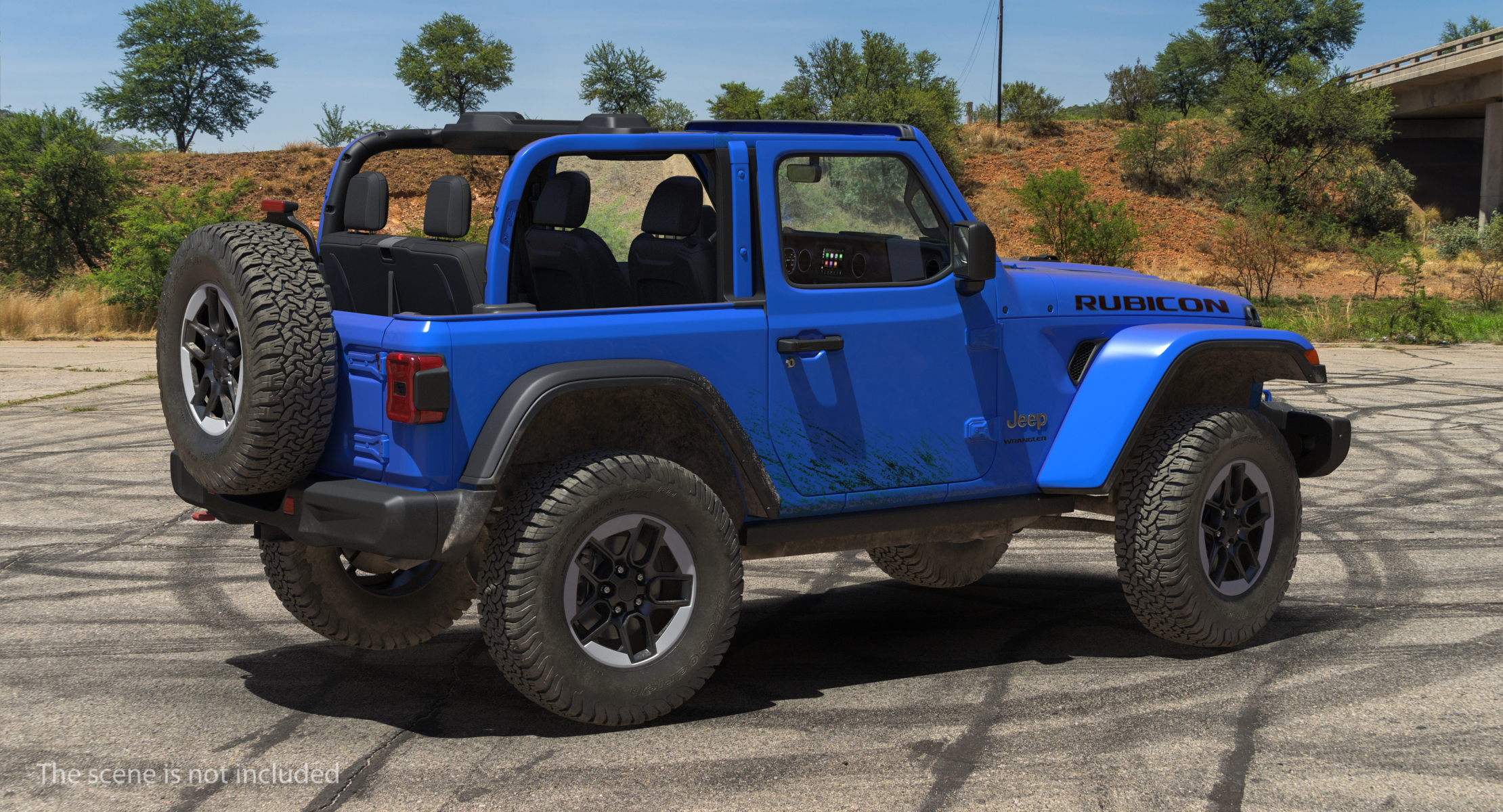 3D 4x4 Jeep Wrangler Dirty model