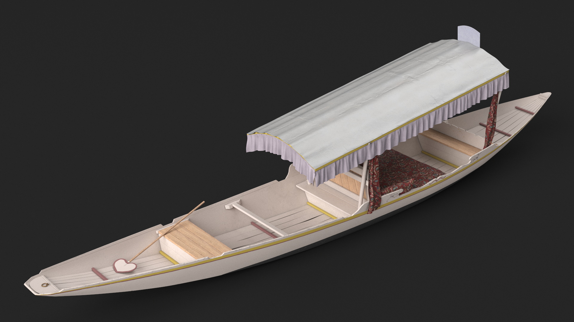 Dal Lake Shikara White 3D
