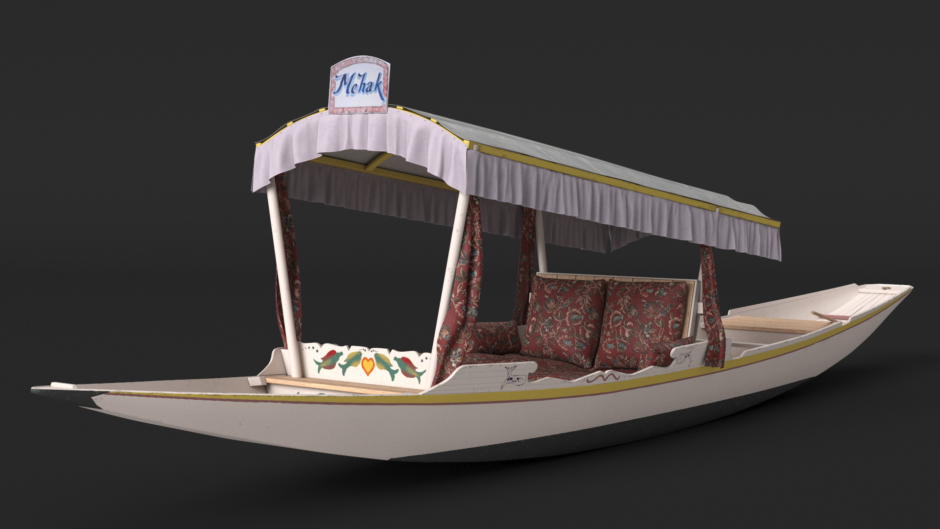 Dal Lake Shikara White 3D