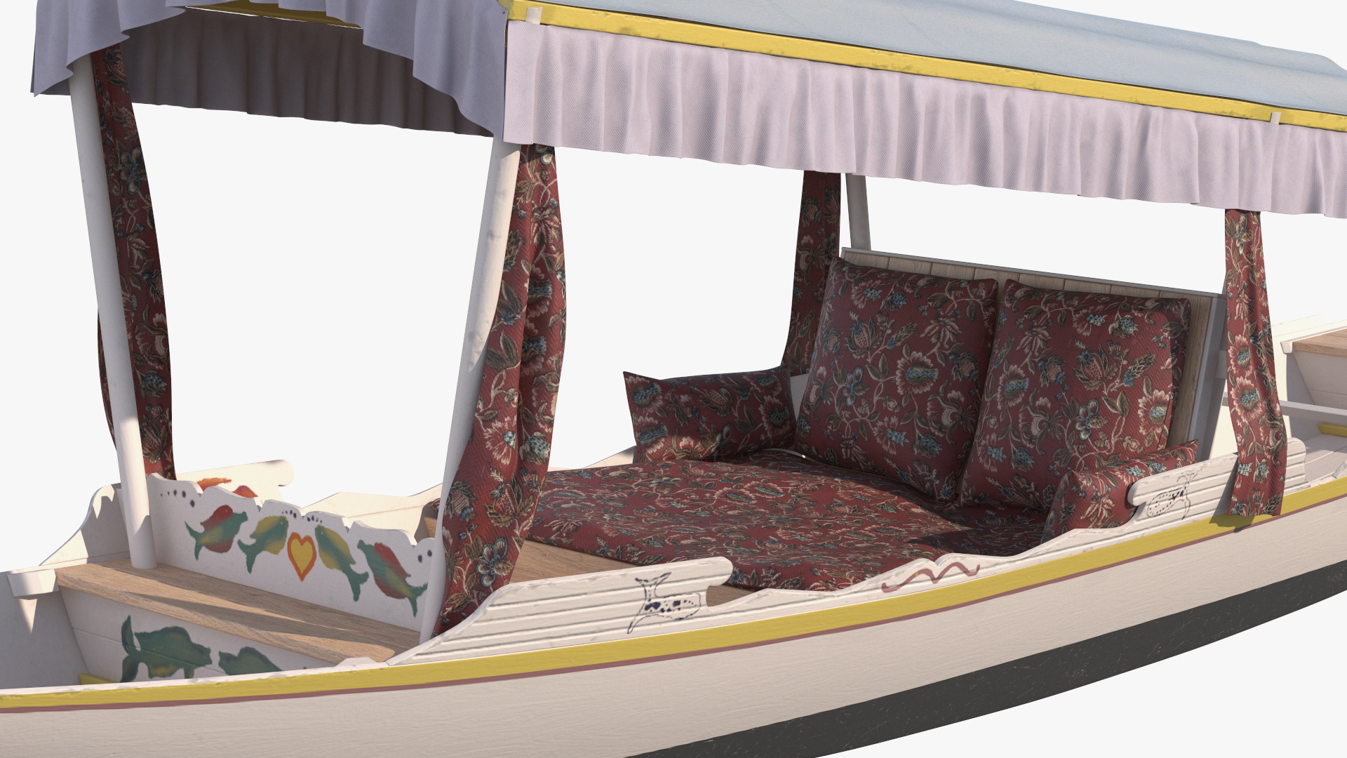 Dal Lake Shikara White 3D