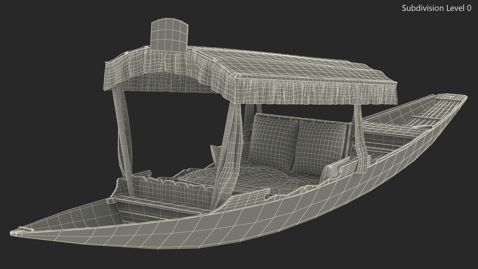 Dal Lake Shikara White 3D