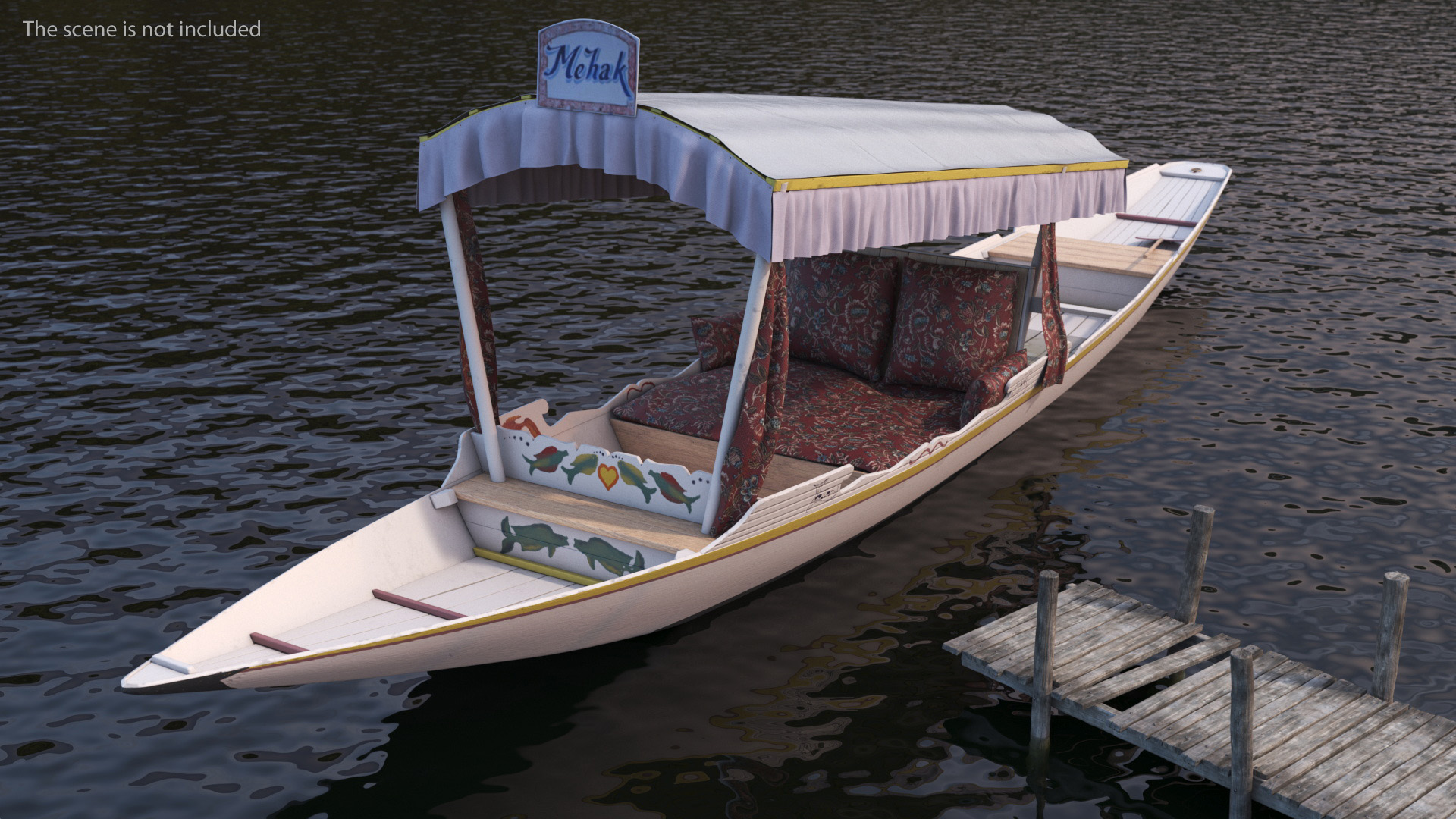 Dal Lake Shikara White 3D