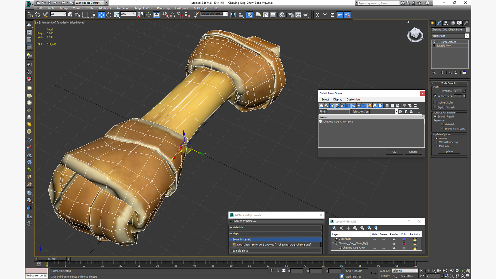 3D Chewing Dog Chew Bone