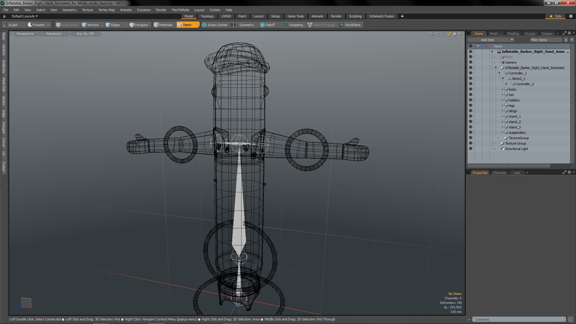 Inflatable Barker Right Hand Animated 3D