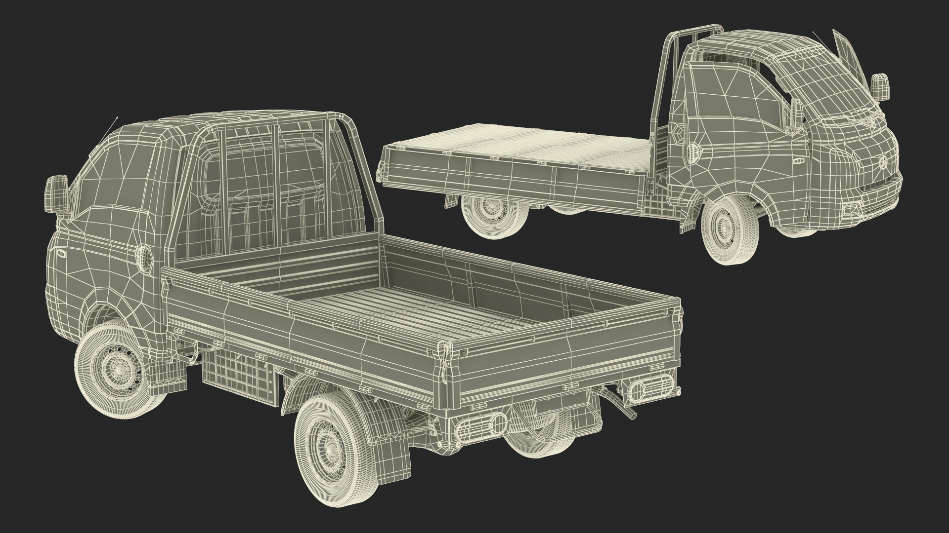 3D Flatbed Truck Hyundai HR 2023 Rigged