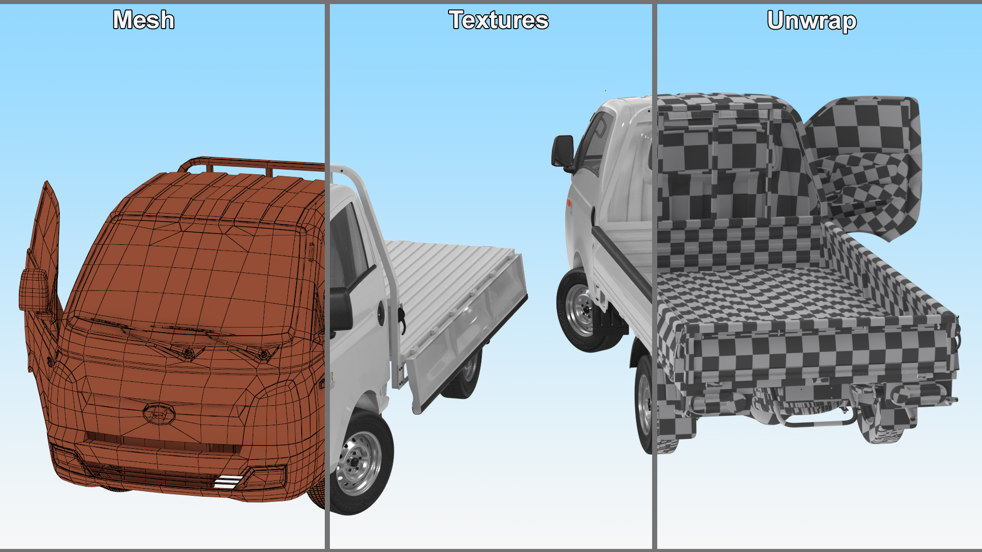 3D Flatbed Truck Hyundai HR 2023 Rigged