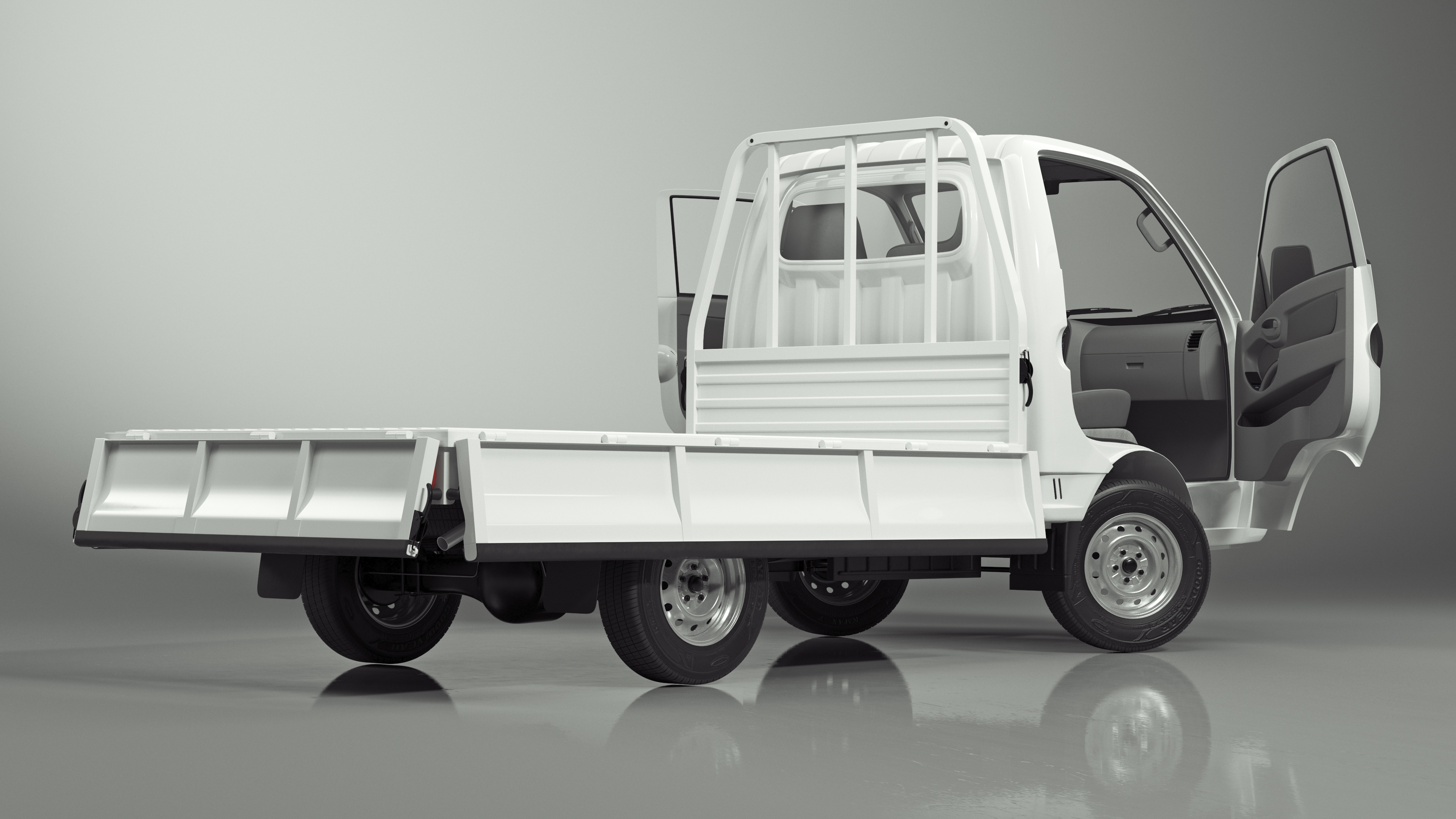 3D Flatbed Truck Hyundai HR 2023 Rigged