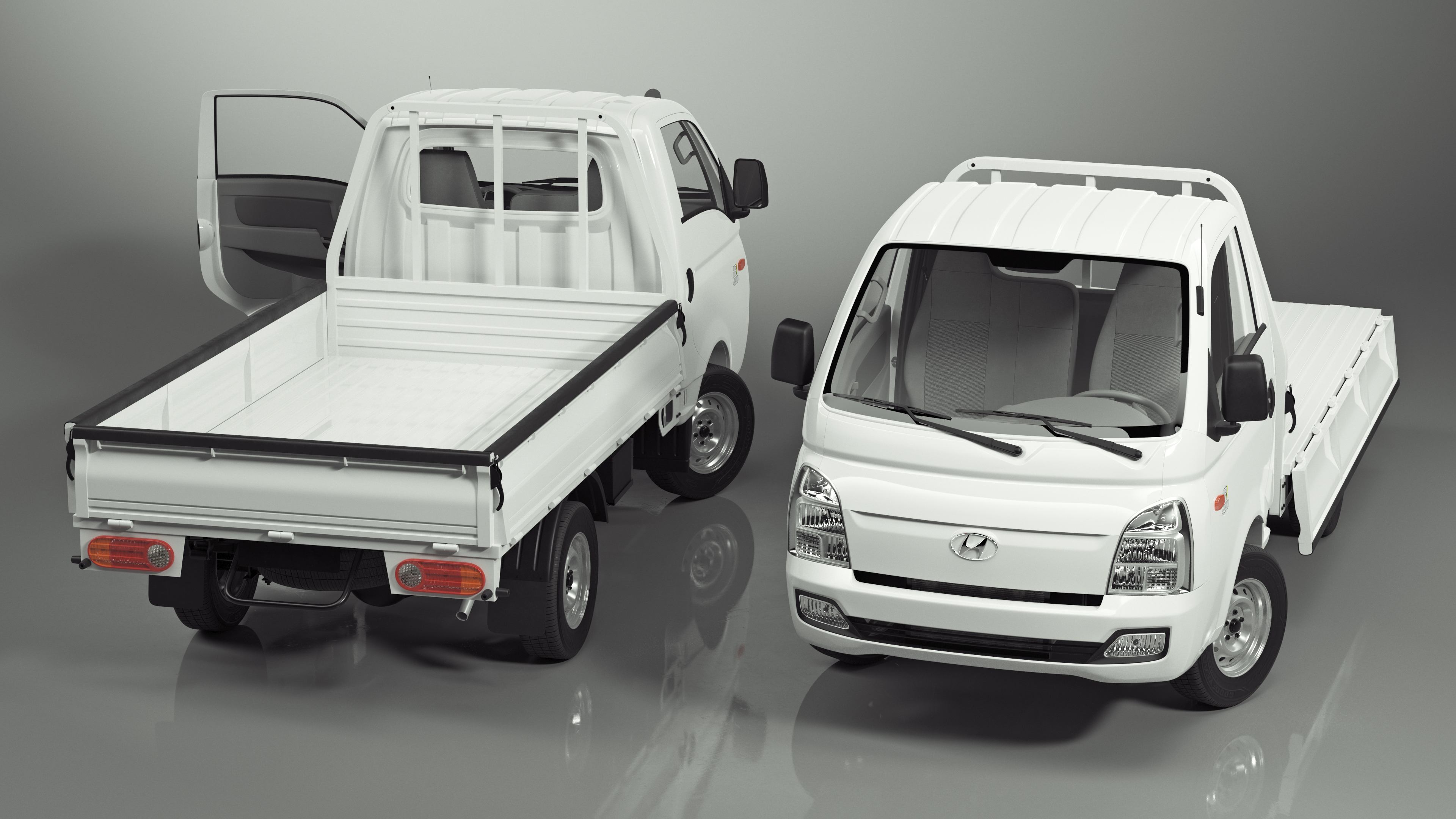 3D Flatbed Truck Hyundai HR 2023 Rigged