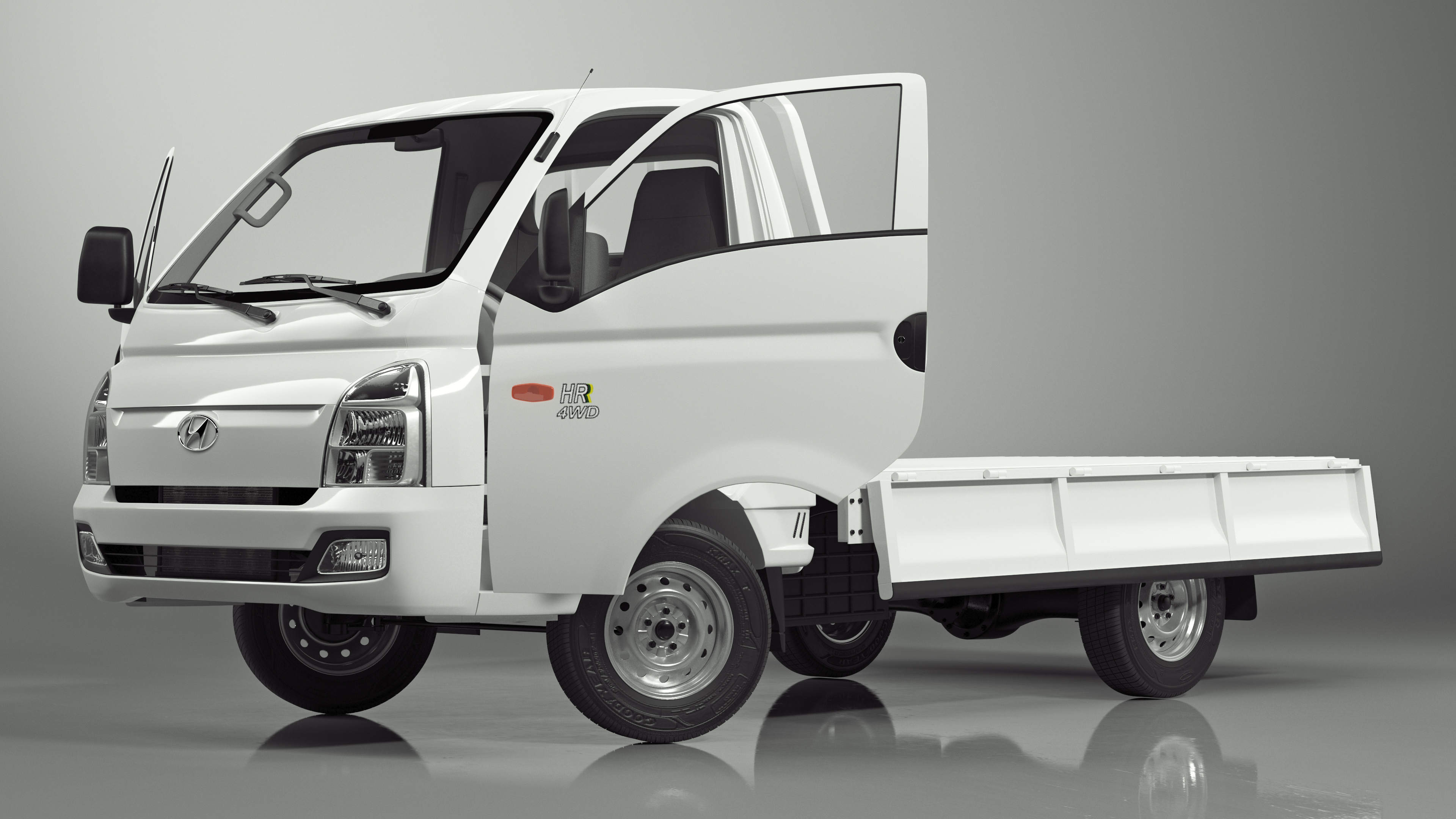 3D Flatbed Truck Hyundai HR 2023 Rigged