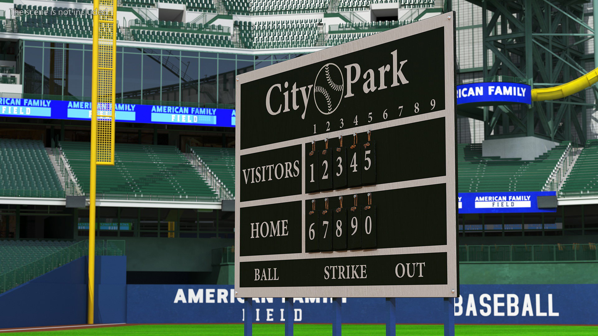 Classic Style Baseball Scoreboard Fur 3D