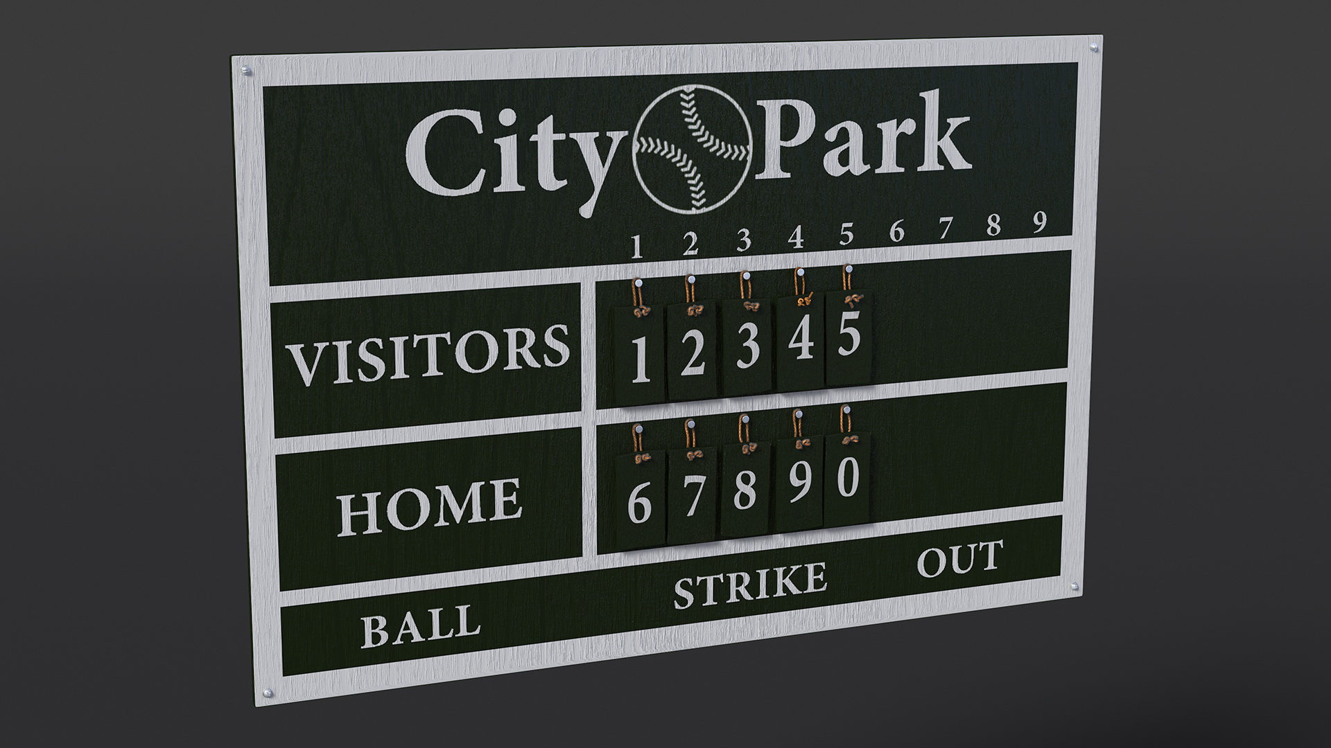 Classic Style Baseball Scoreboard Fur 3D