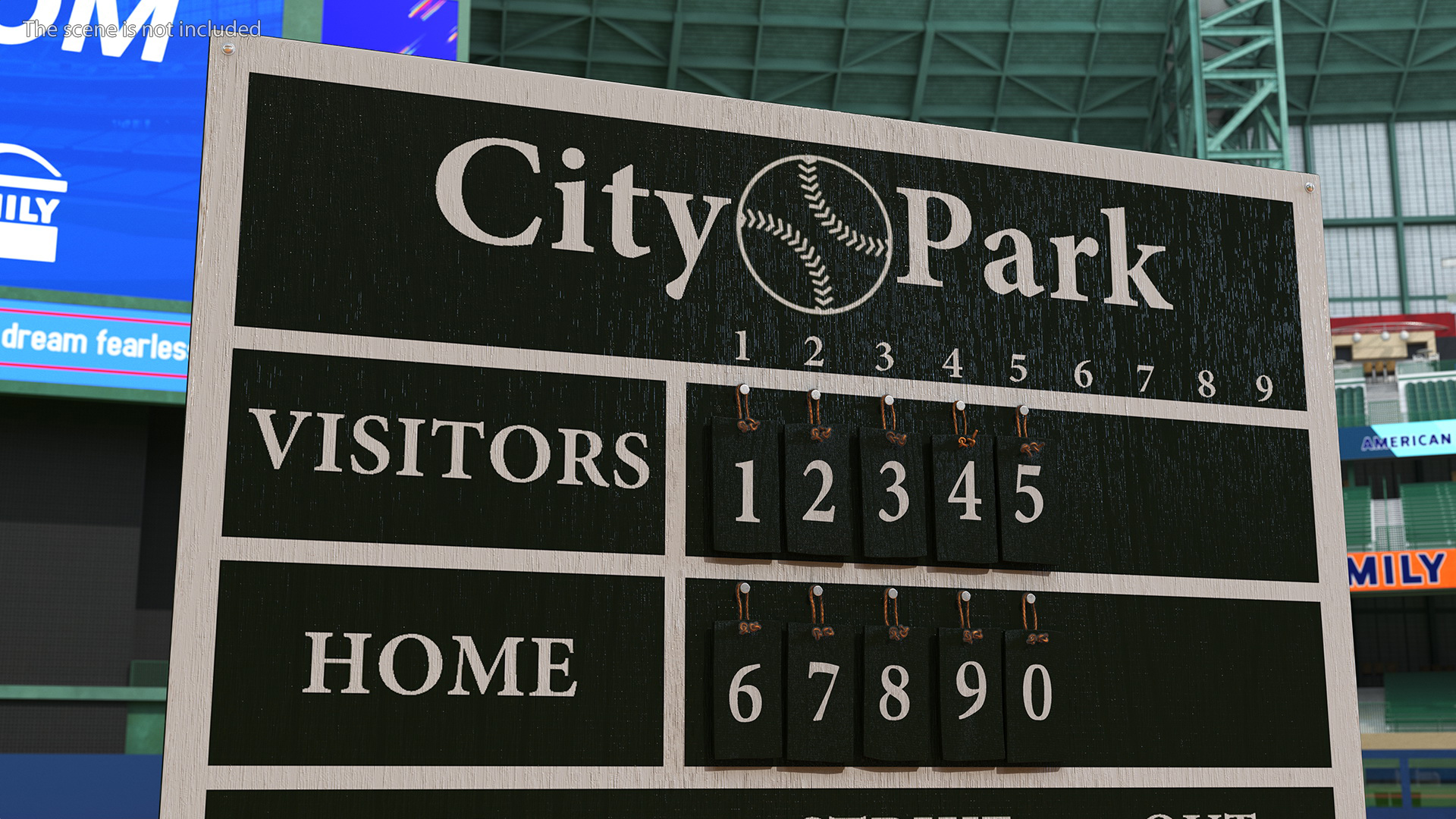 Classic Style Baseball Scoreboard Fur 3D