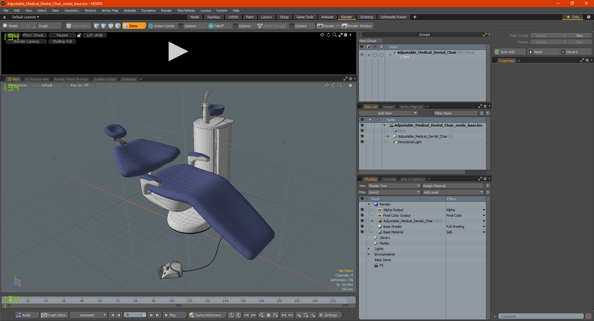 3D Adjustable Medical Dental Chair
