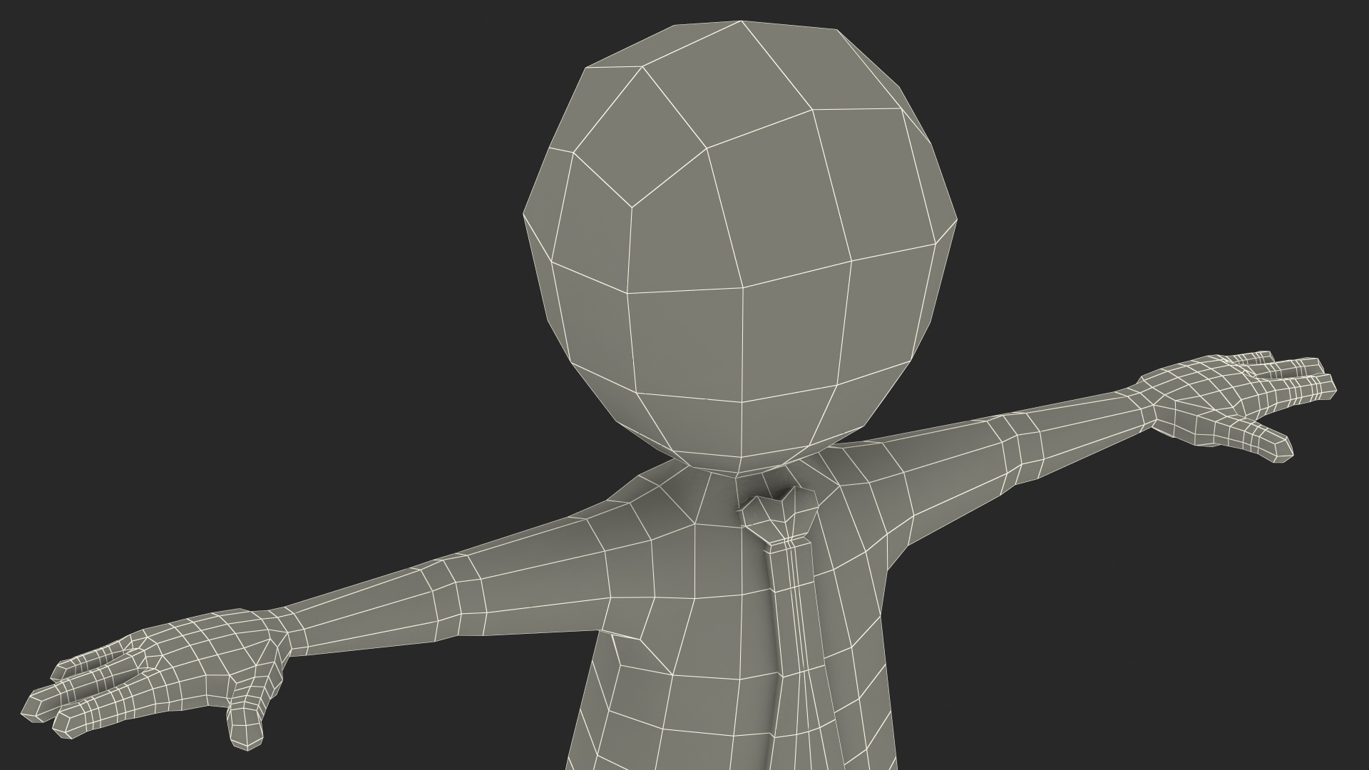 3D Stickman With Red Tie T-pose model