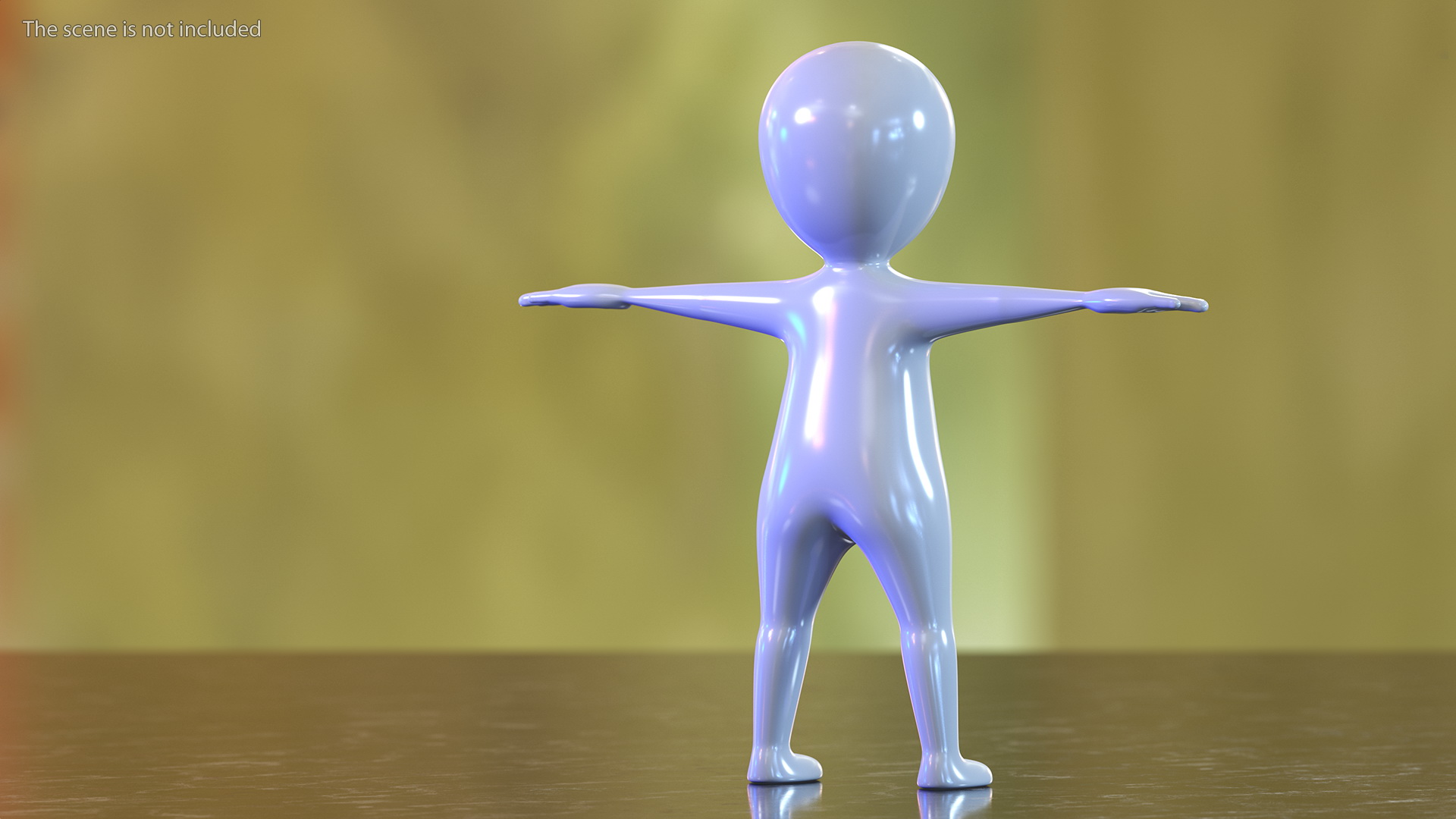 3D Stickman With Red Tie T-pose model