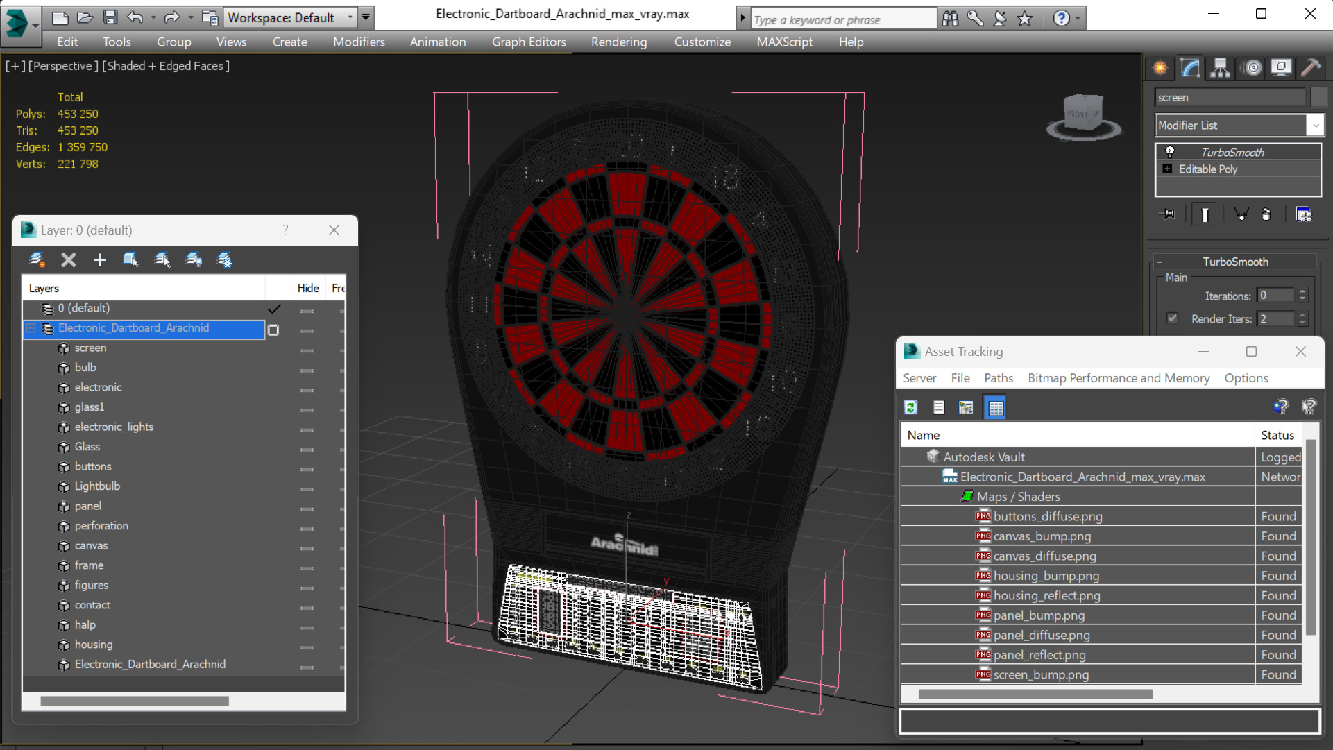 Electronic Dartboard Arachnid 3D model