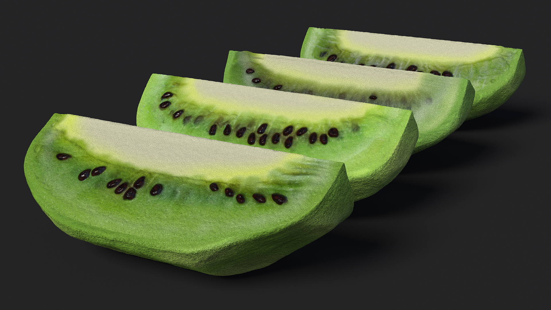 3D Peeled Half Kiwi Slices model
