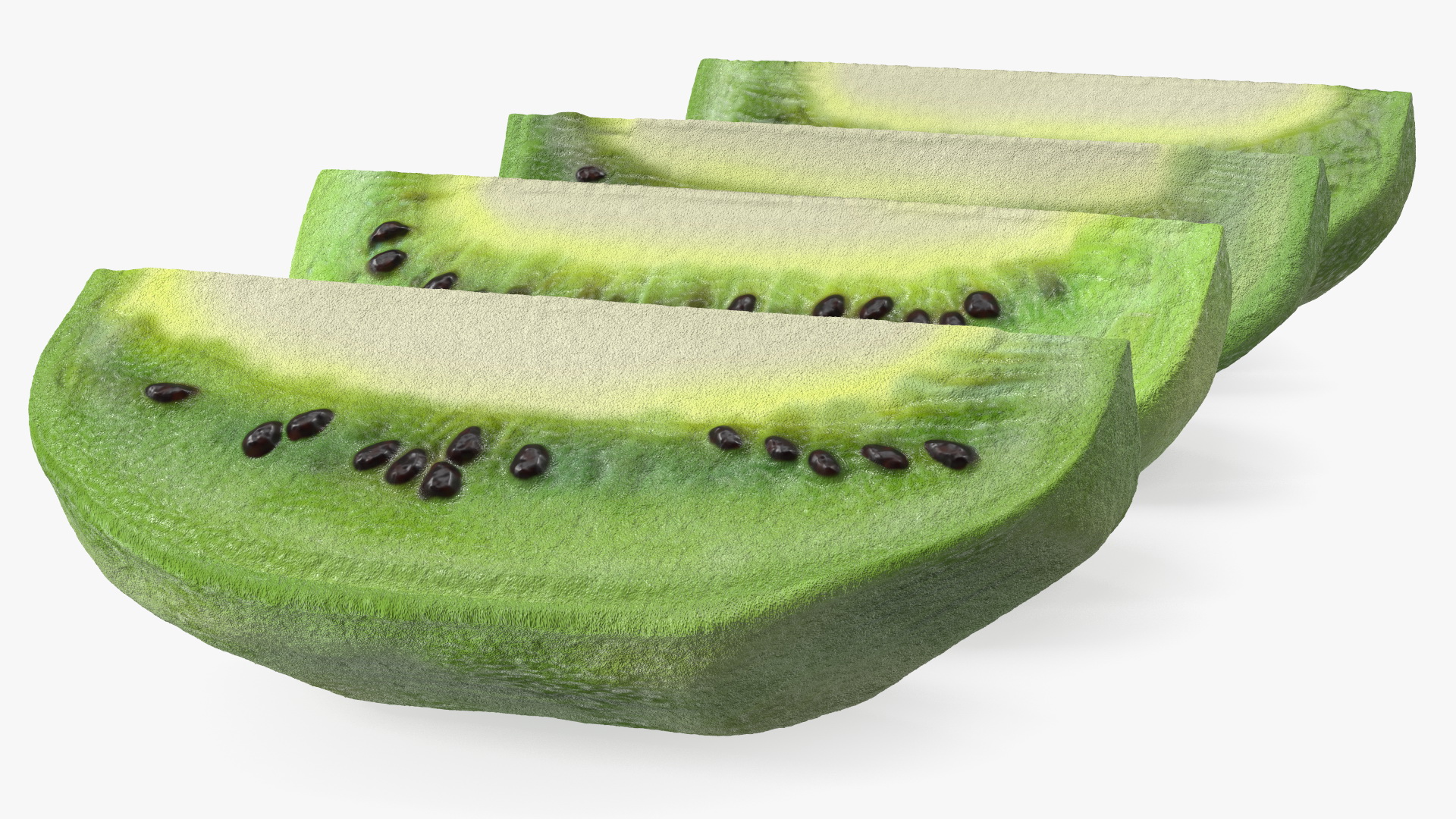 3D Peeled Half Kiwi Slices model