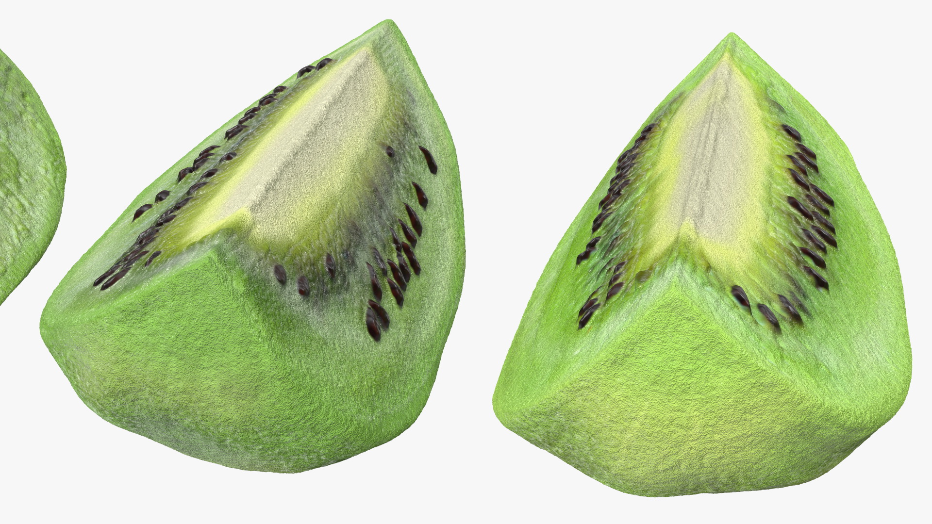 3D Peeled Half Kiwi Slices model