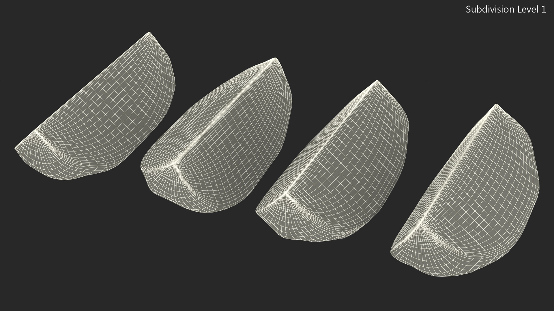 3D Peeled Half Kiwi Slices model