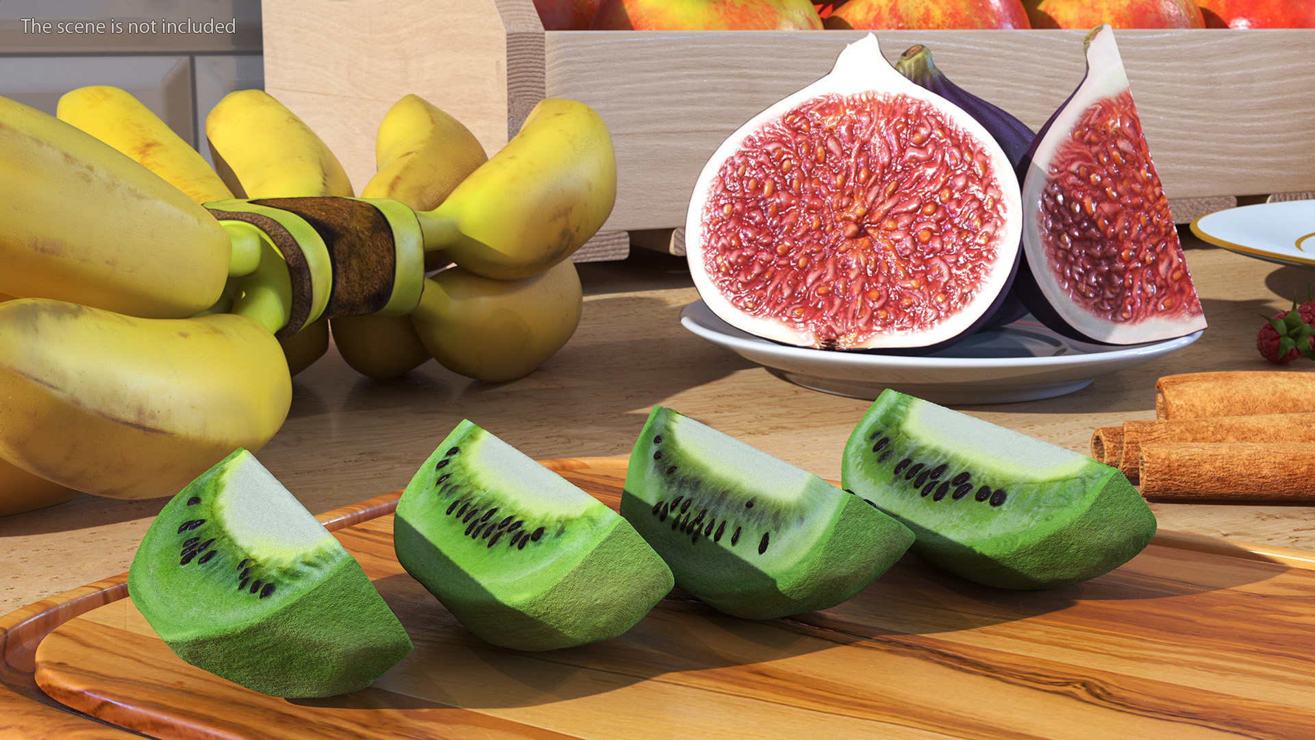 3D Peeled Half Kiwi Slices model