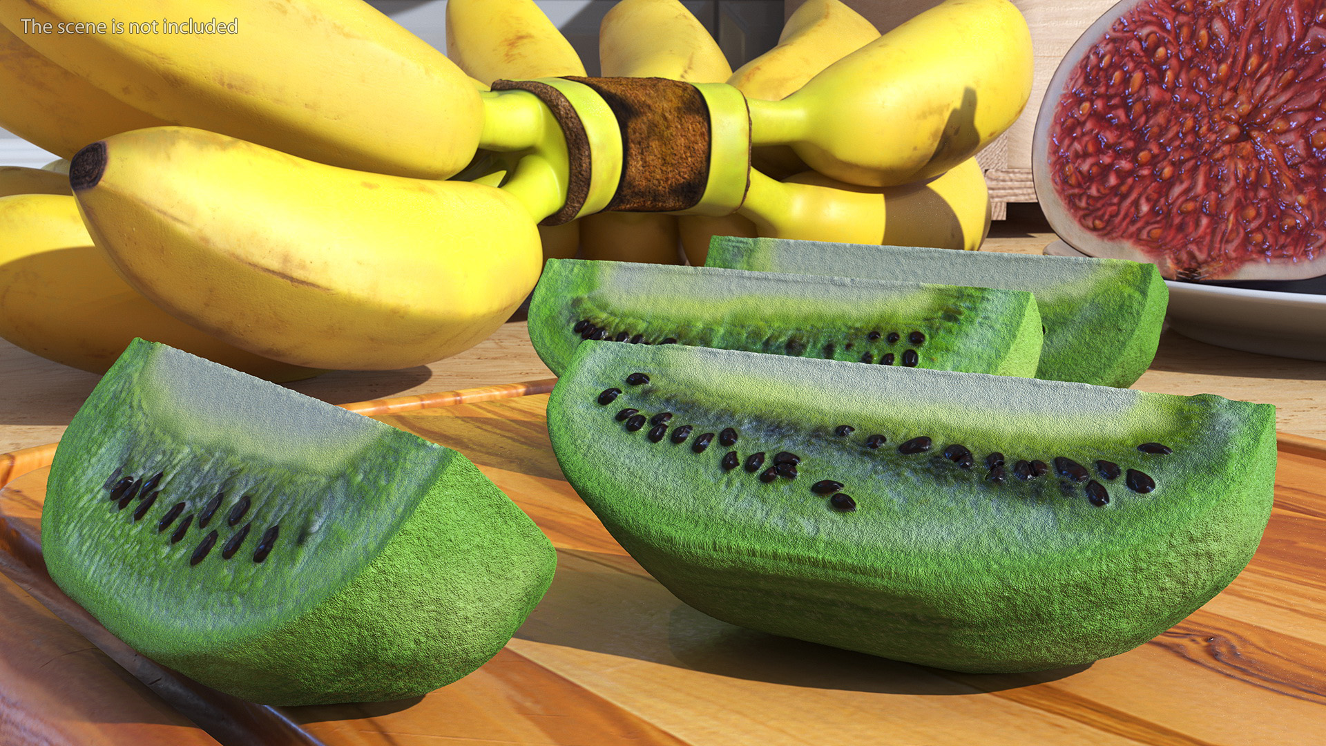 3D Peeled Half Kiwi Slices model