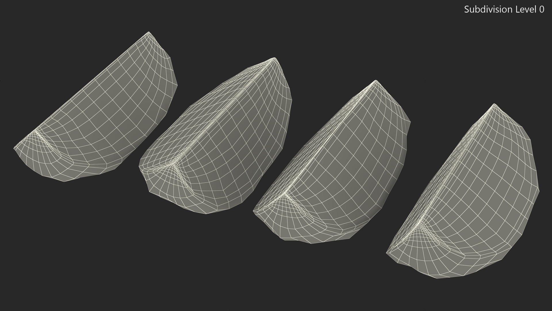 3D Peeled Half Kiwi Slices model