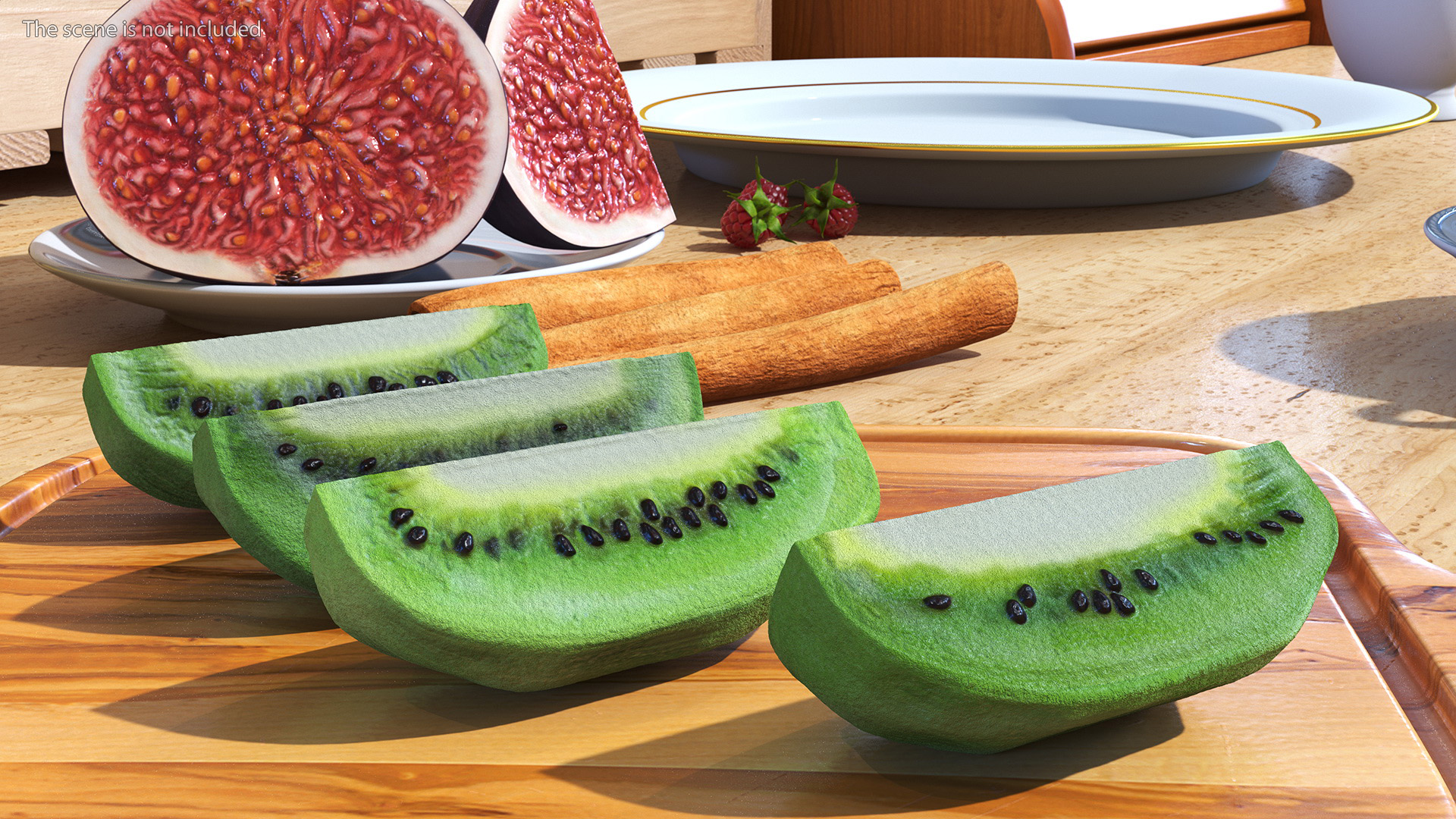 3D Peeled Half Kiwi Slices model