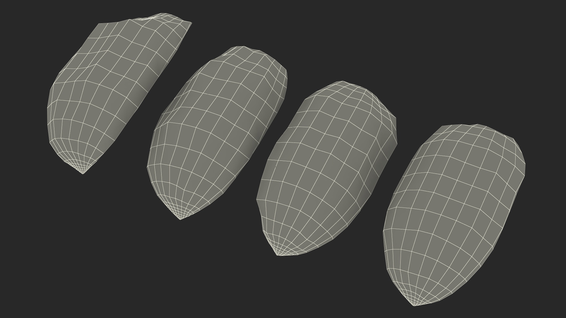 3D Peeled Half Kiwi Slices model