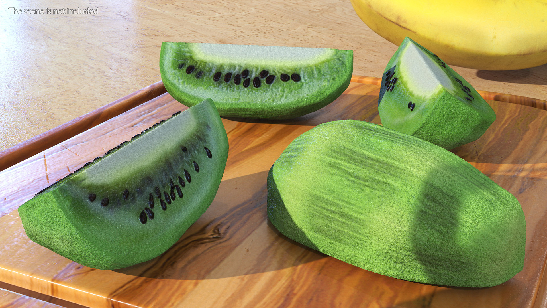 3D Peeled Half Kiwi Slices model