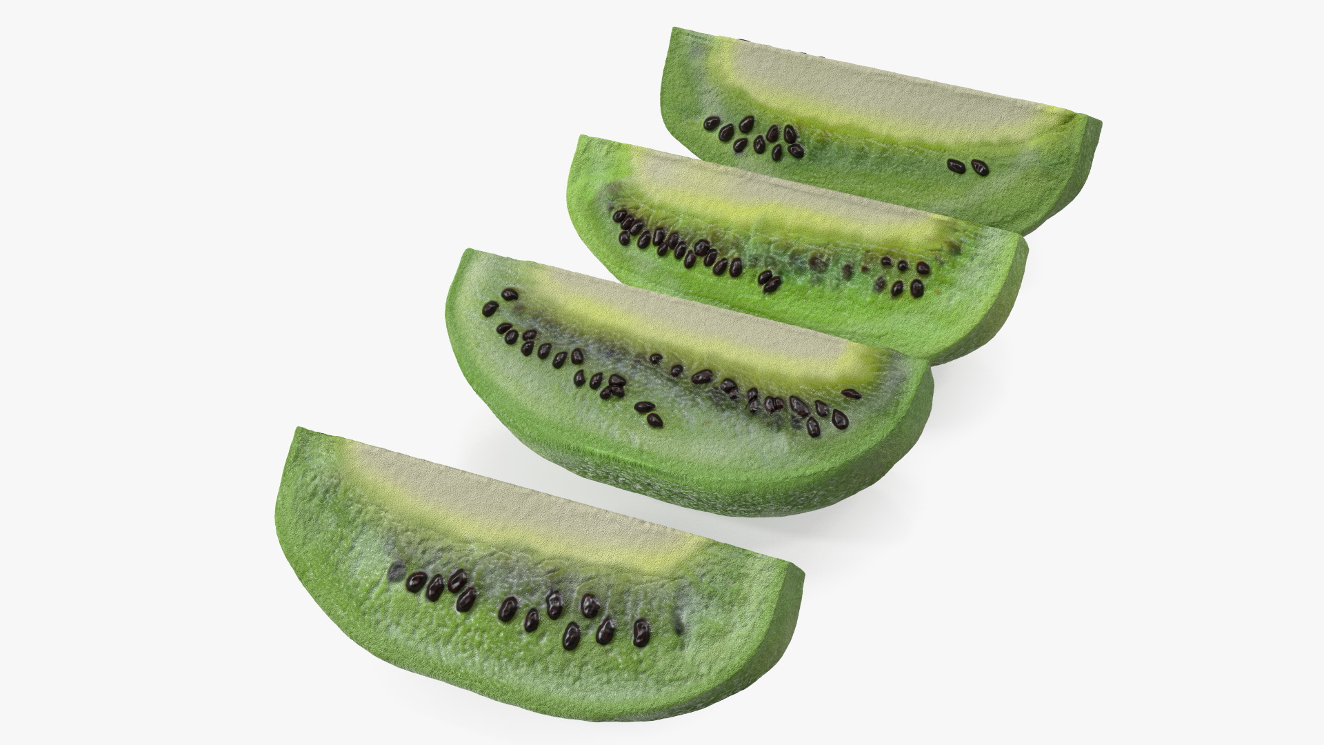 3D Peeled Half Kiwi Slices model