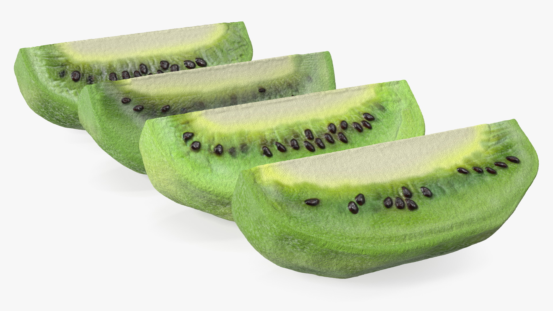 3D Peeled Half Kiwi Slices model