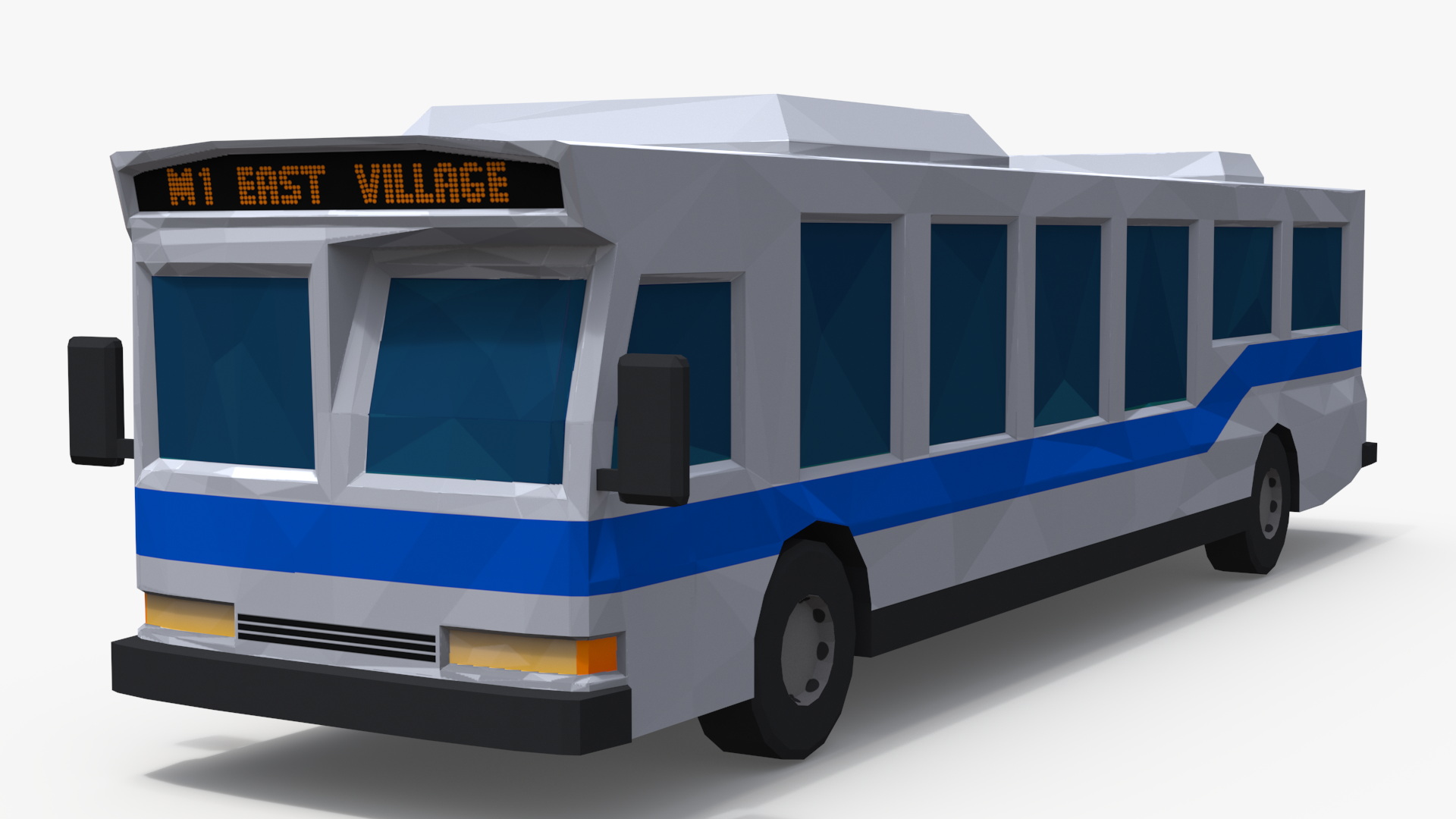 Low Poly Stylized Model Bus 3D
