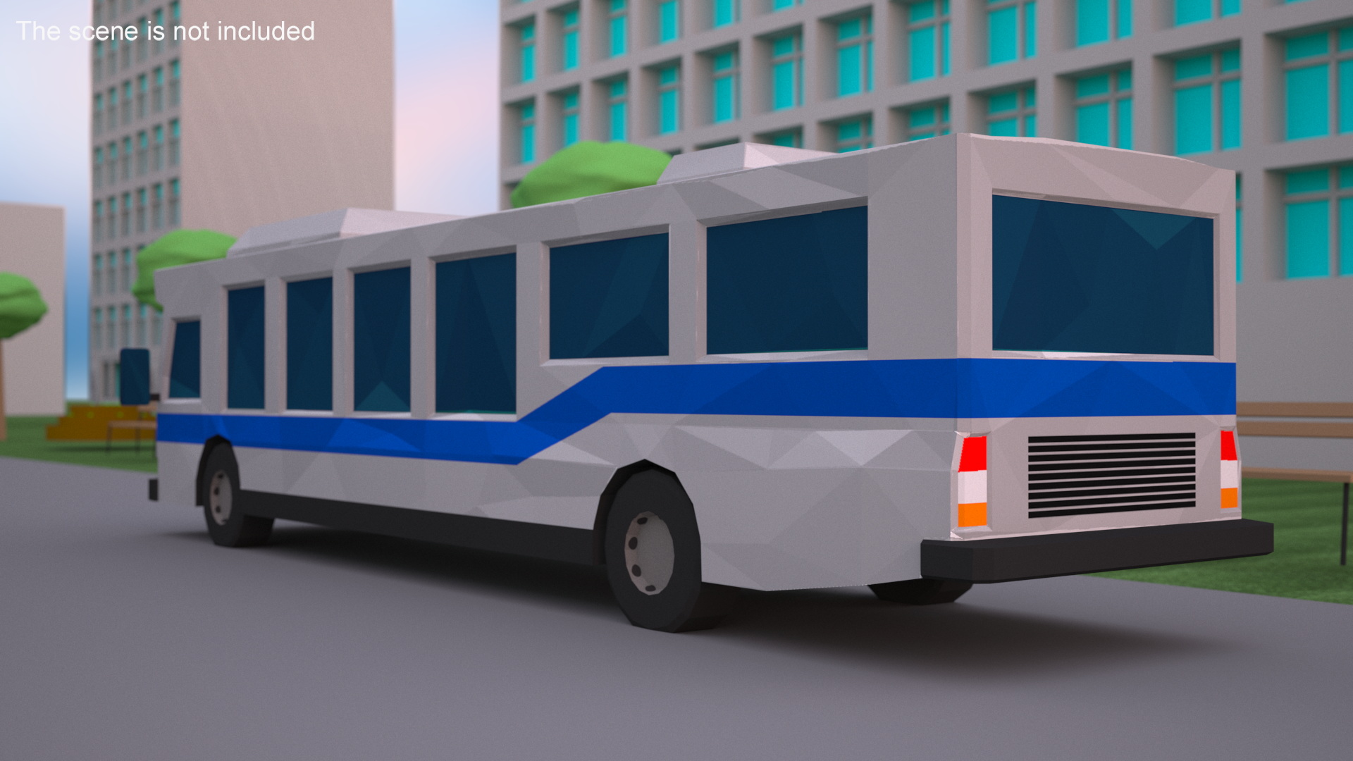 Low Poly Stylized Model Bus 3D