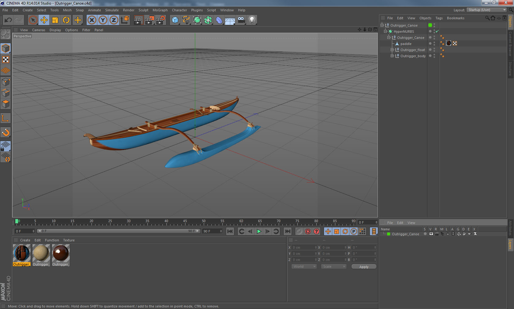3D model Outrigger Canoe