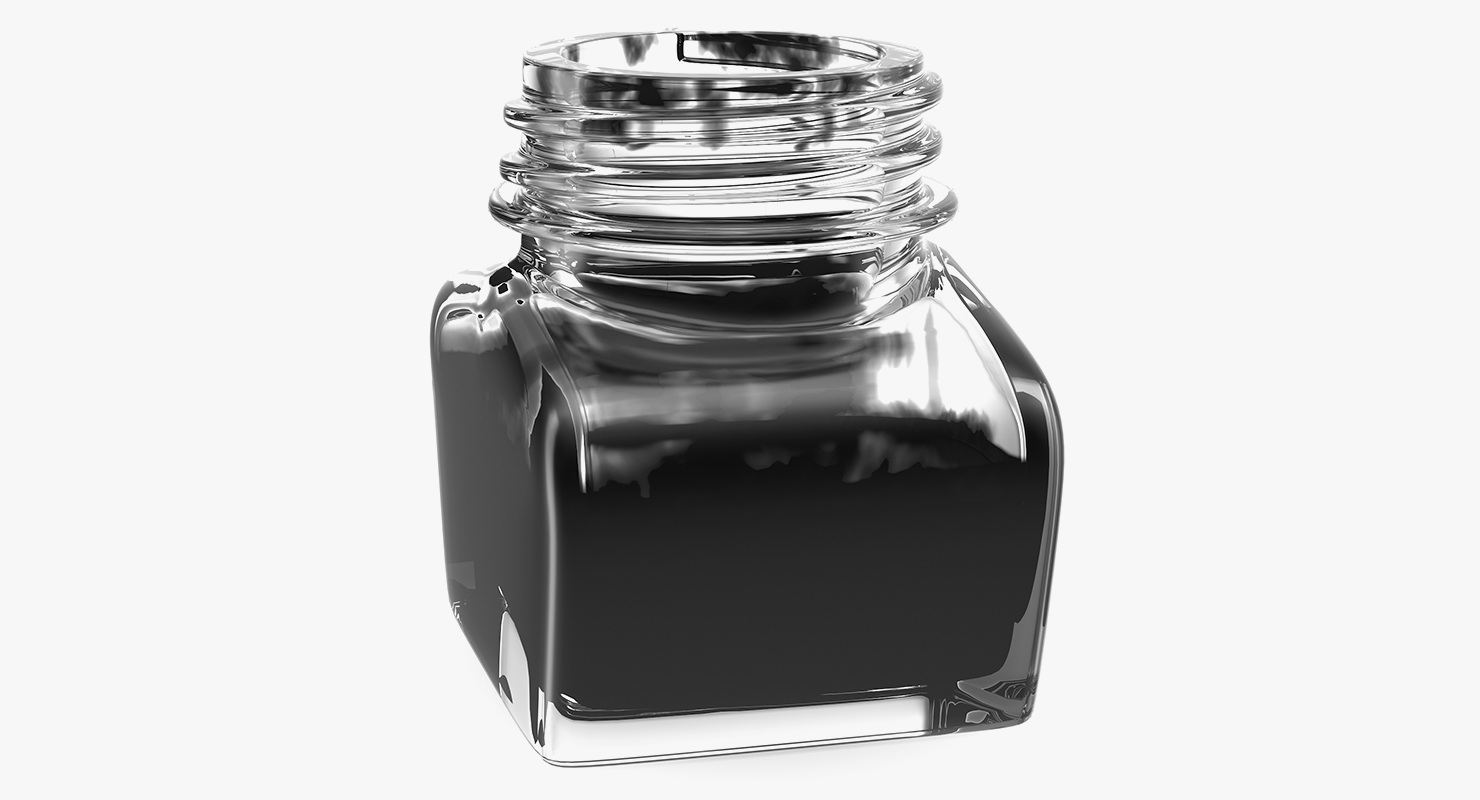 3D Inkwell Quill model