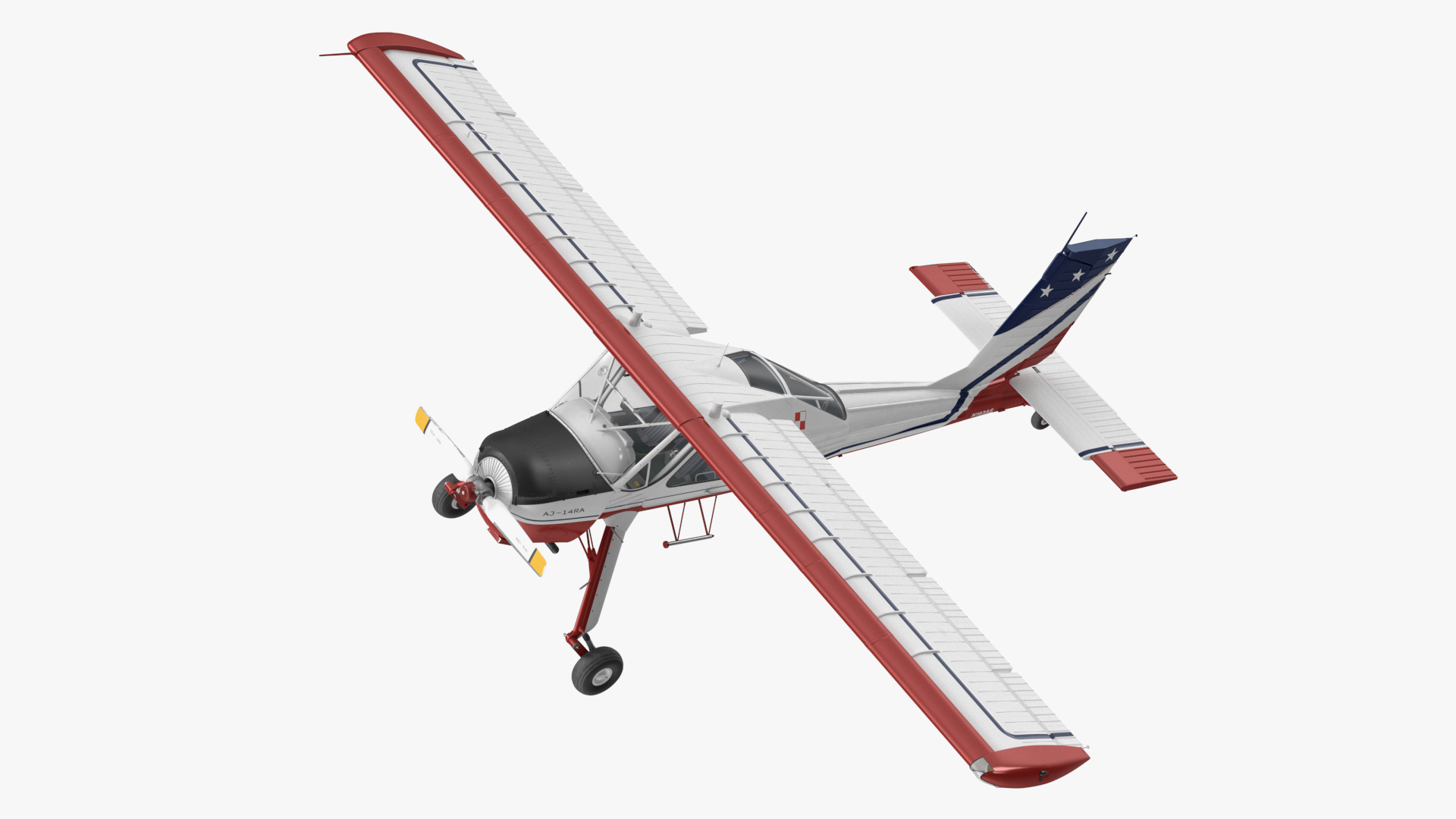 Motor Airplane PZL 104 Wilga Flag Color 3D model