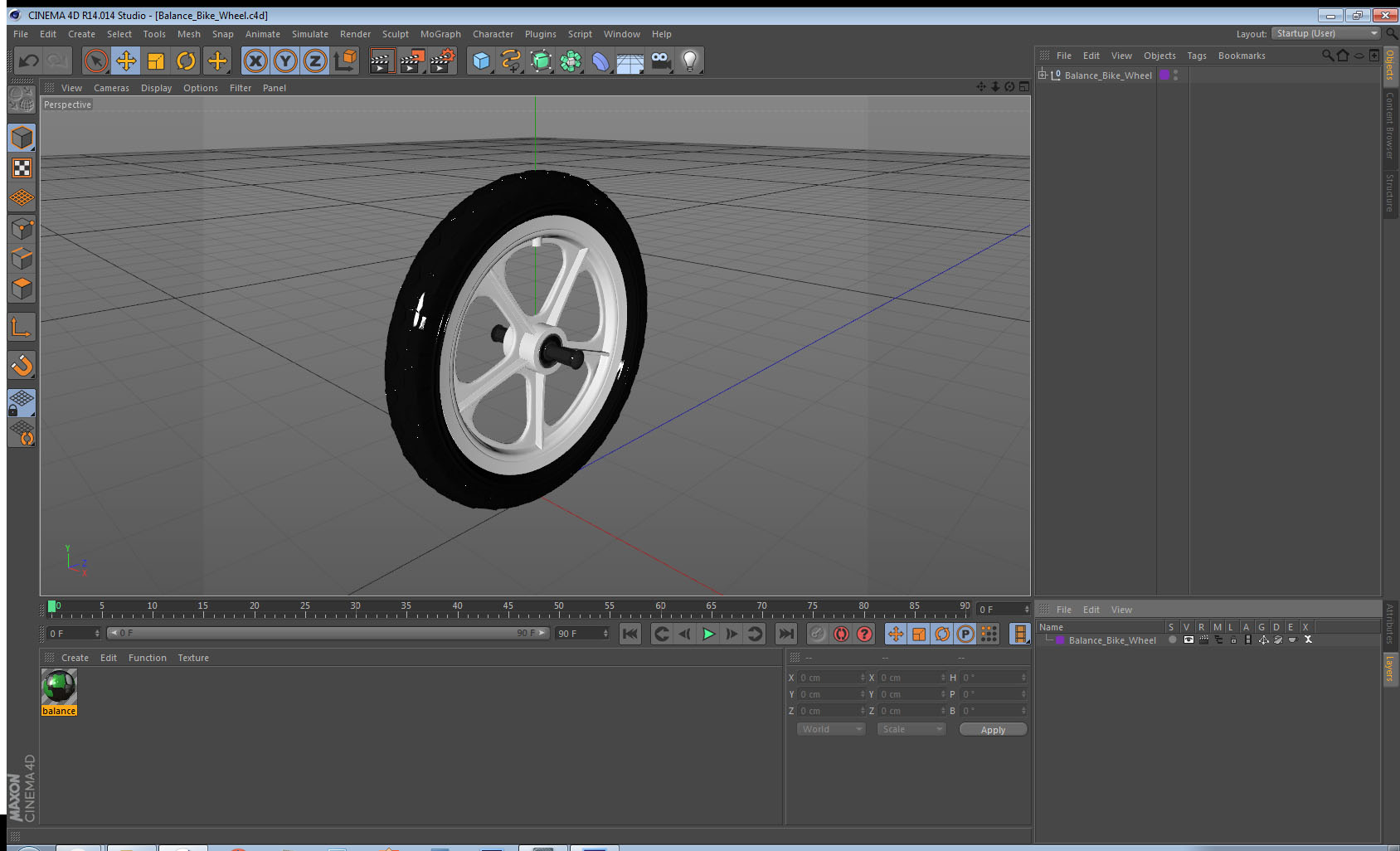 3D Balance Bike Wheel model
