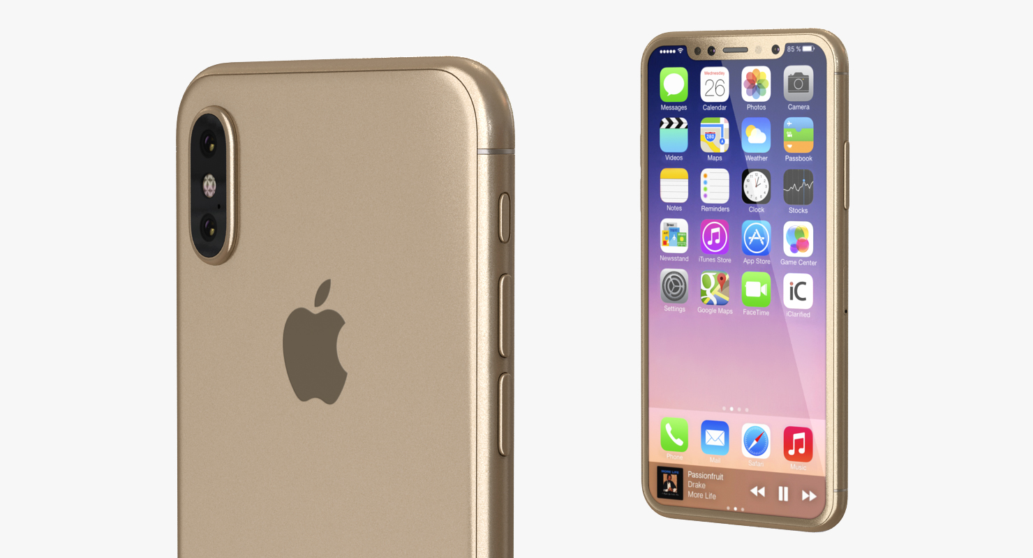 3D Iphone 8 Concept Gold