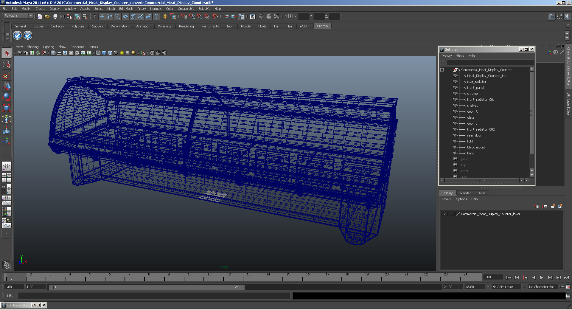 3D Commercial Meat Display Counter