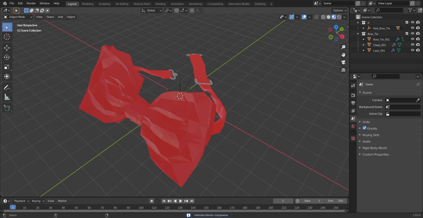 3D Red Bow Tie